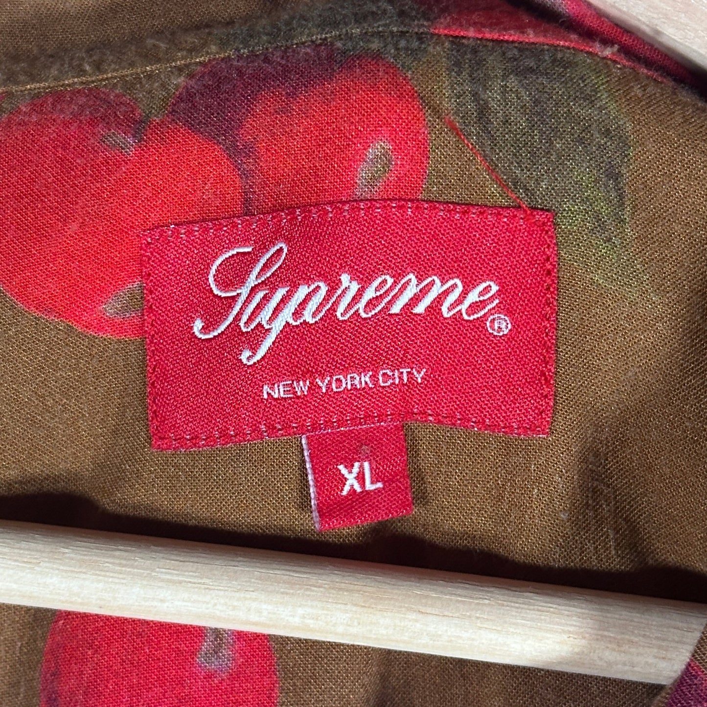 Supreme S/S19 Brown Cherry Camp Collar Rayon Shirt