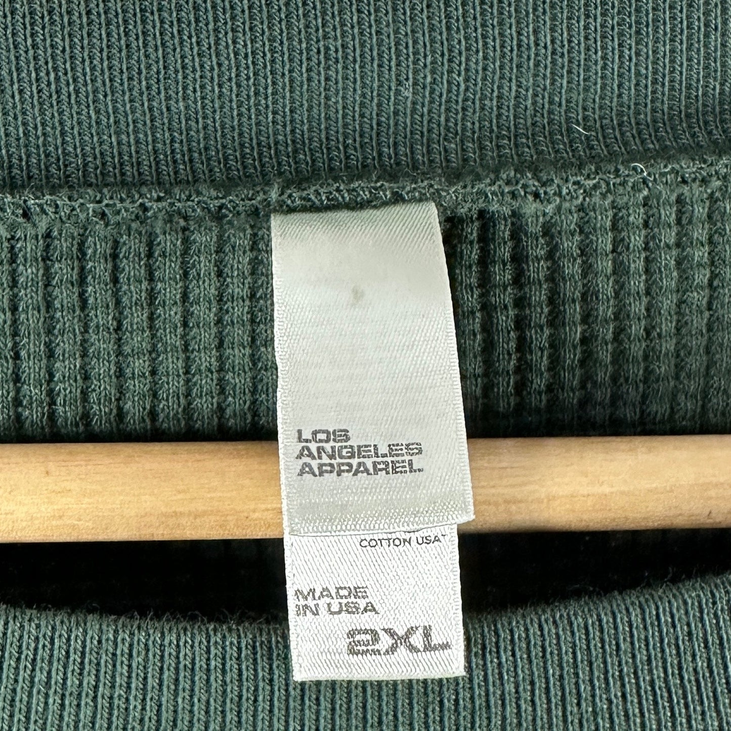 Los Angeles Apparel Green Waffle Knit Longsleeve