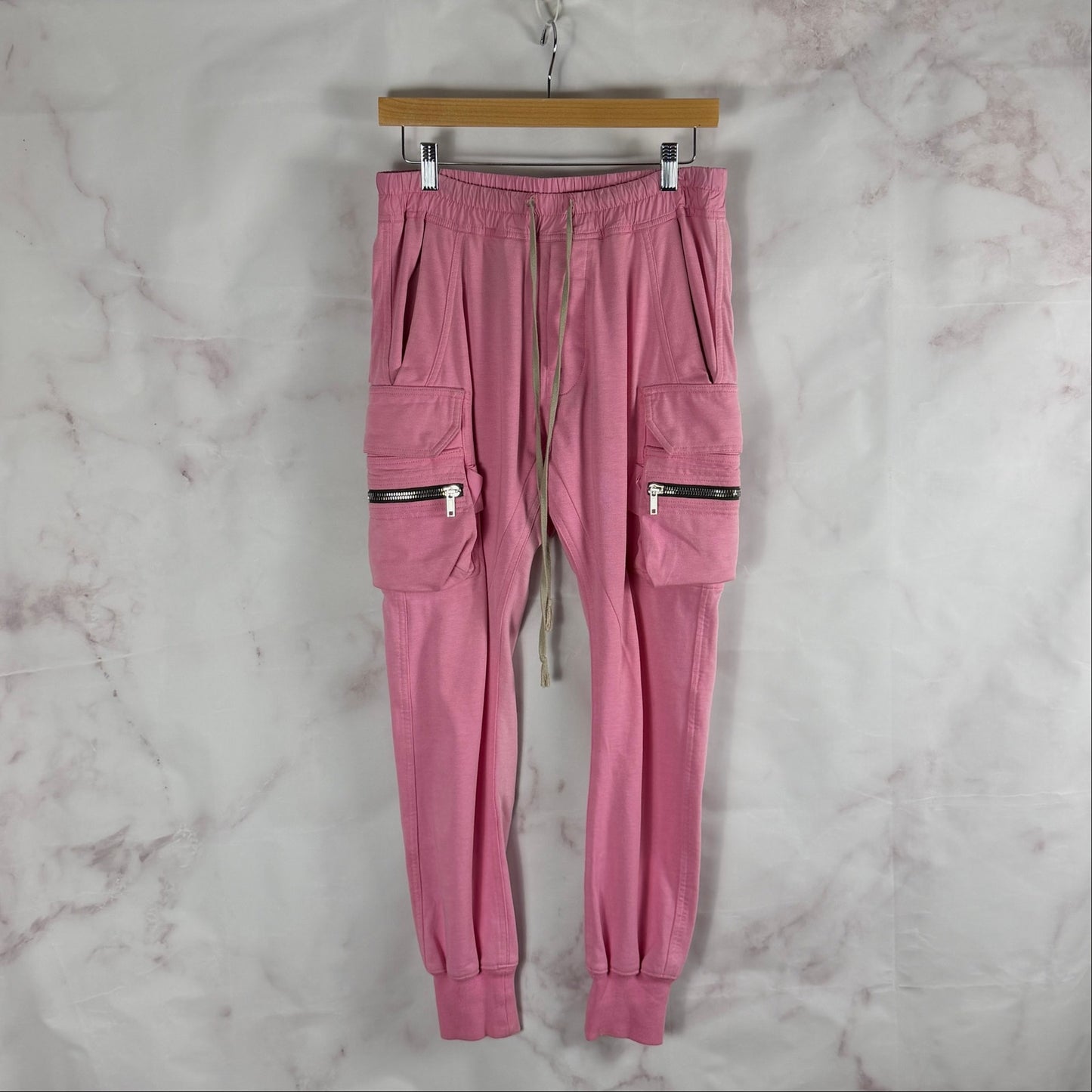 Rick Owens S/S21 Mastodon Pop Pink Cargo Sweatpants