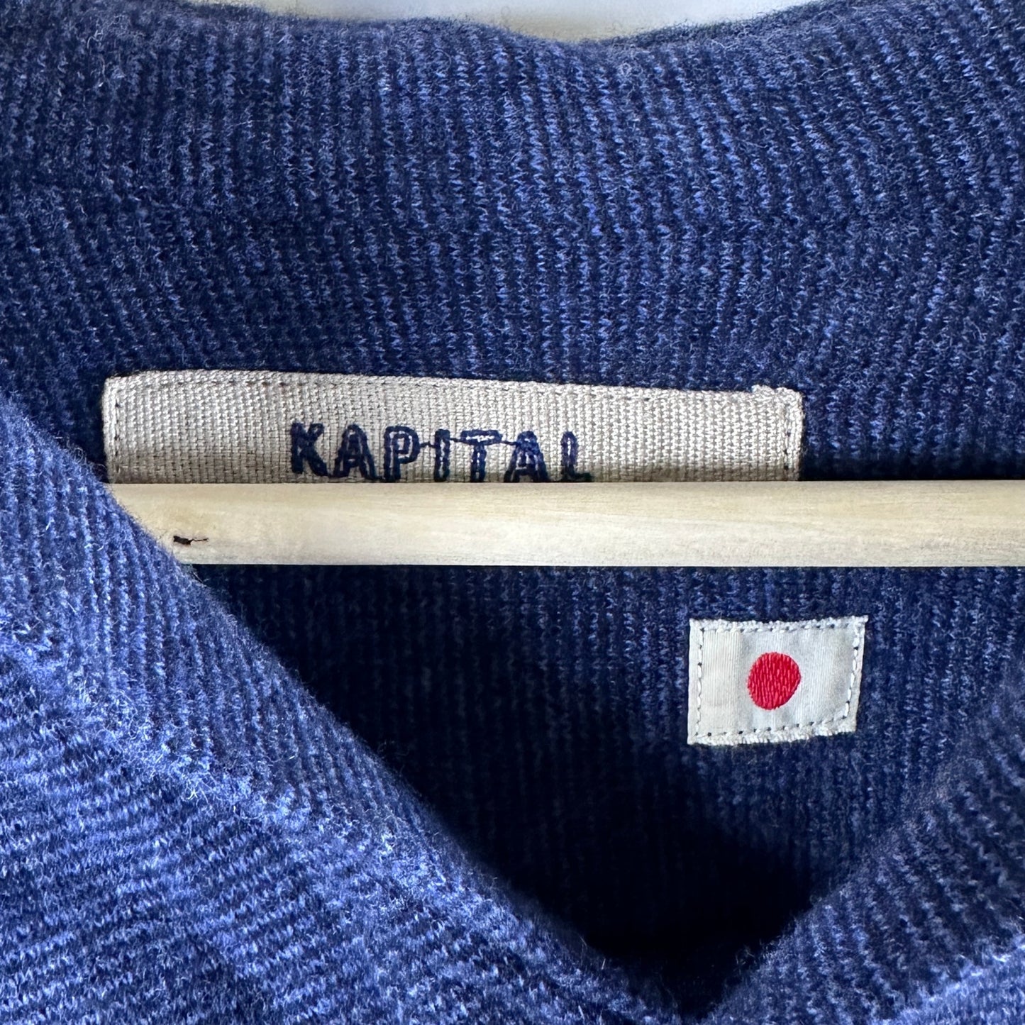 Kapital Blue Knit Longsleeve Polo