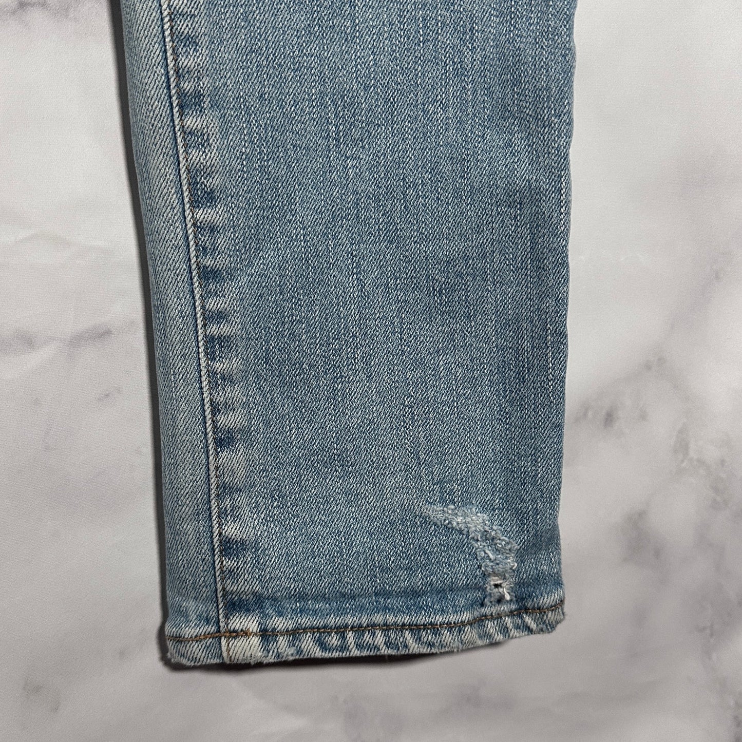 Saint Laurent Hedi Slimane D02 Skinny Light Wash Distressed Denim