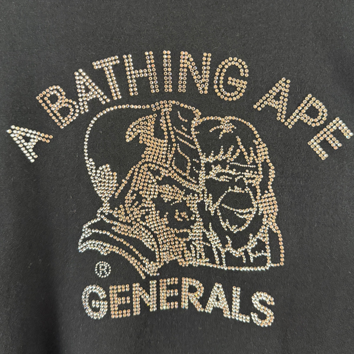 Bape x Swarovski Generals Black Graphic Tee
