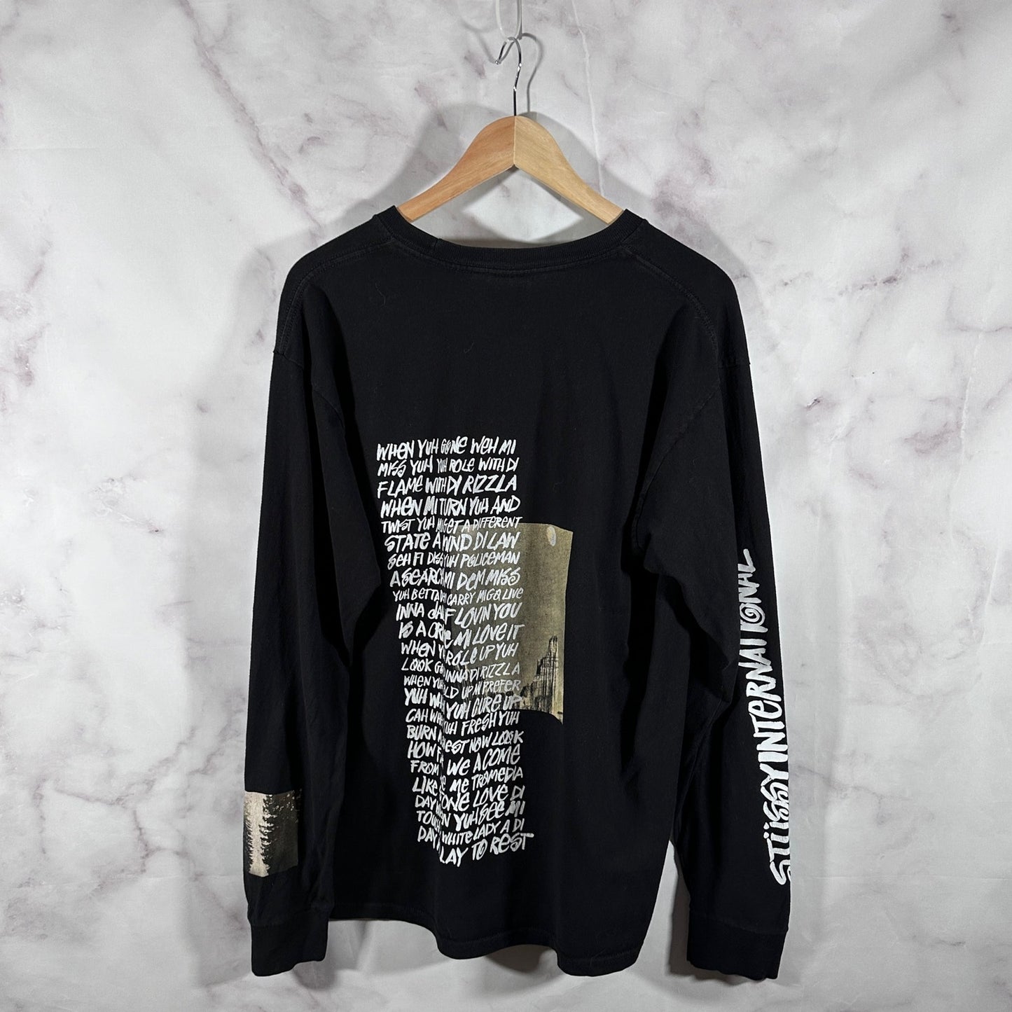 Stussy International Black Photo Text Longsleeve