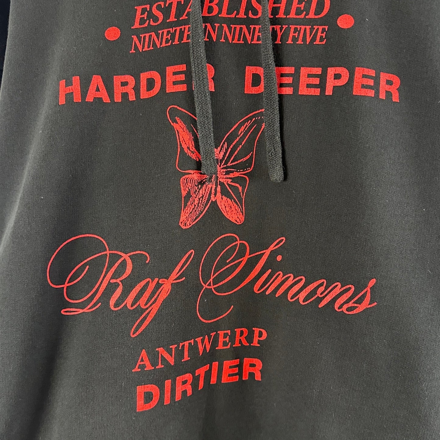 Raf Simons A/W19 'Burning Down The House' Black/Red Hoodie
