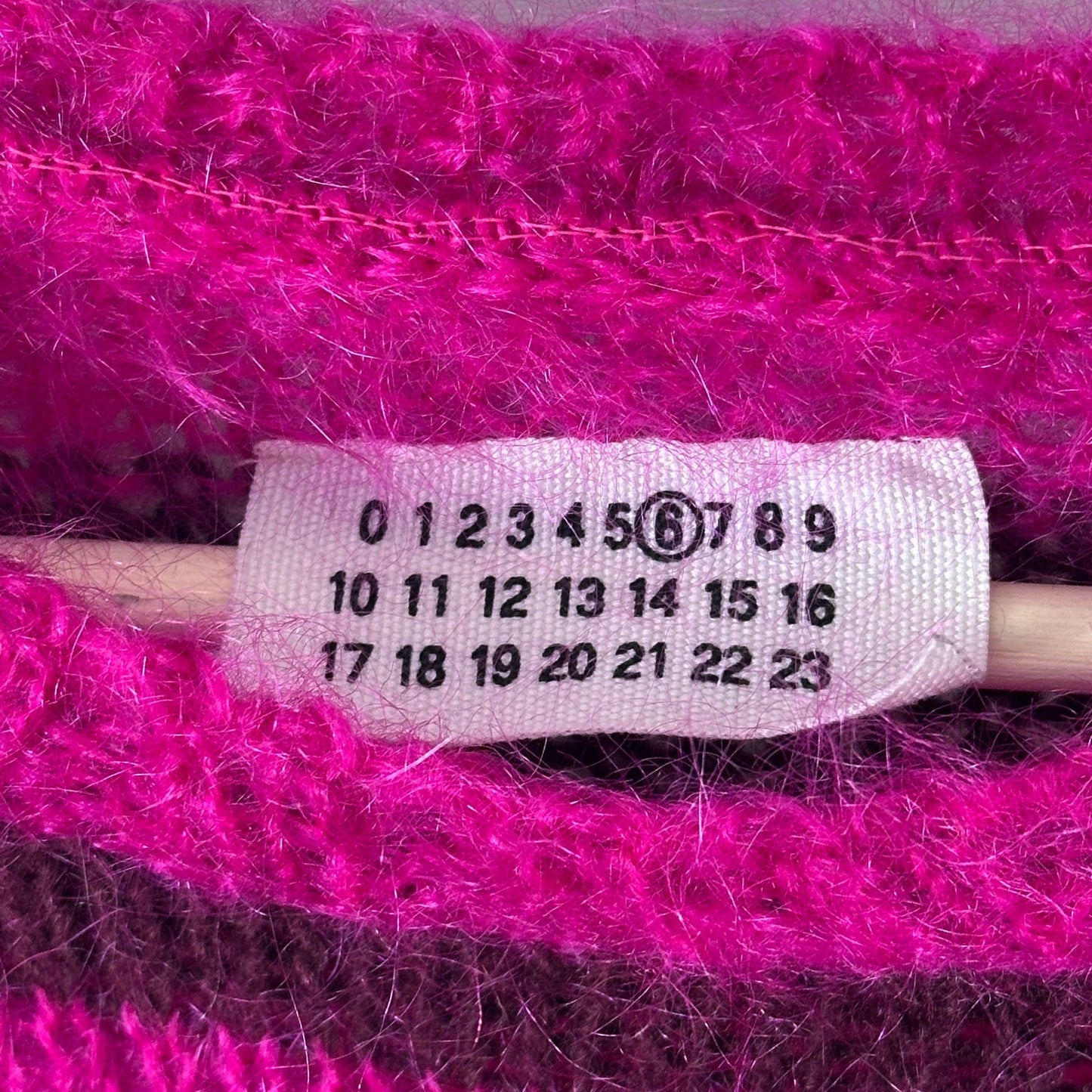 Maison Margiela Miss Deanna Pink Striped Mohair Sweater