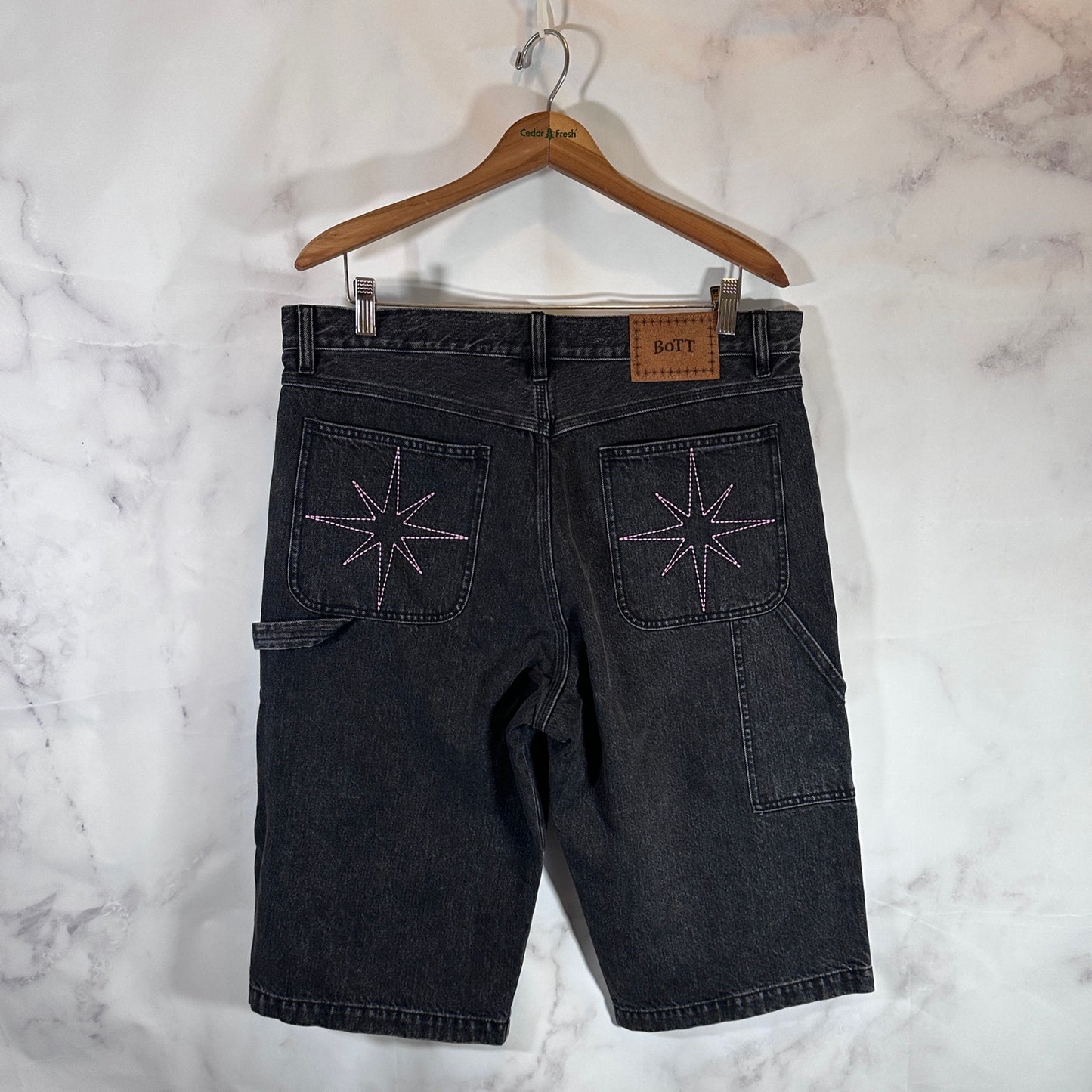 Birth of The Teenager Black Sparkle Denim Painter Shorts