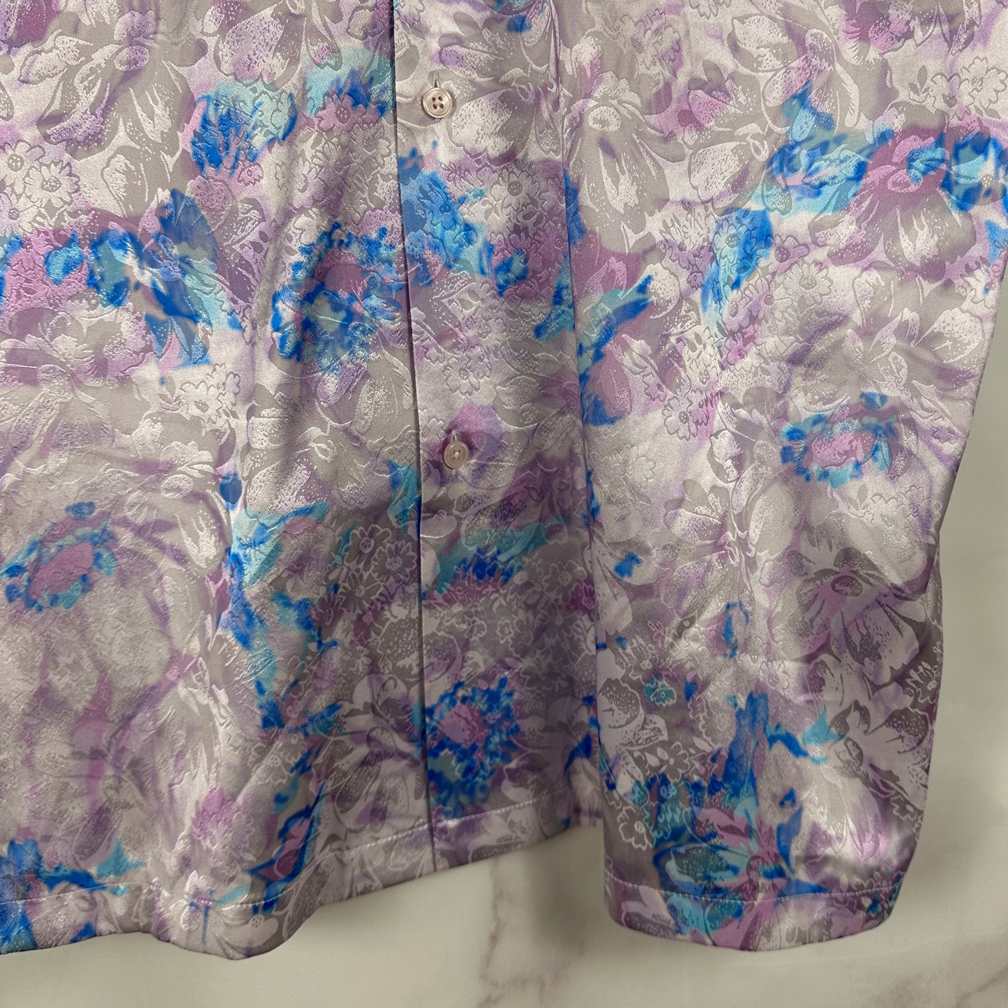 Martine Rose Oversized Lilac Floral Vacation Shirt