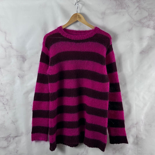 Maison Margiela Miss Deanna Pink Striped Mohair Sweater