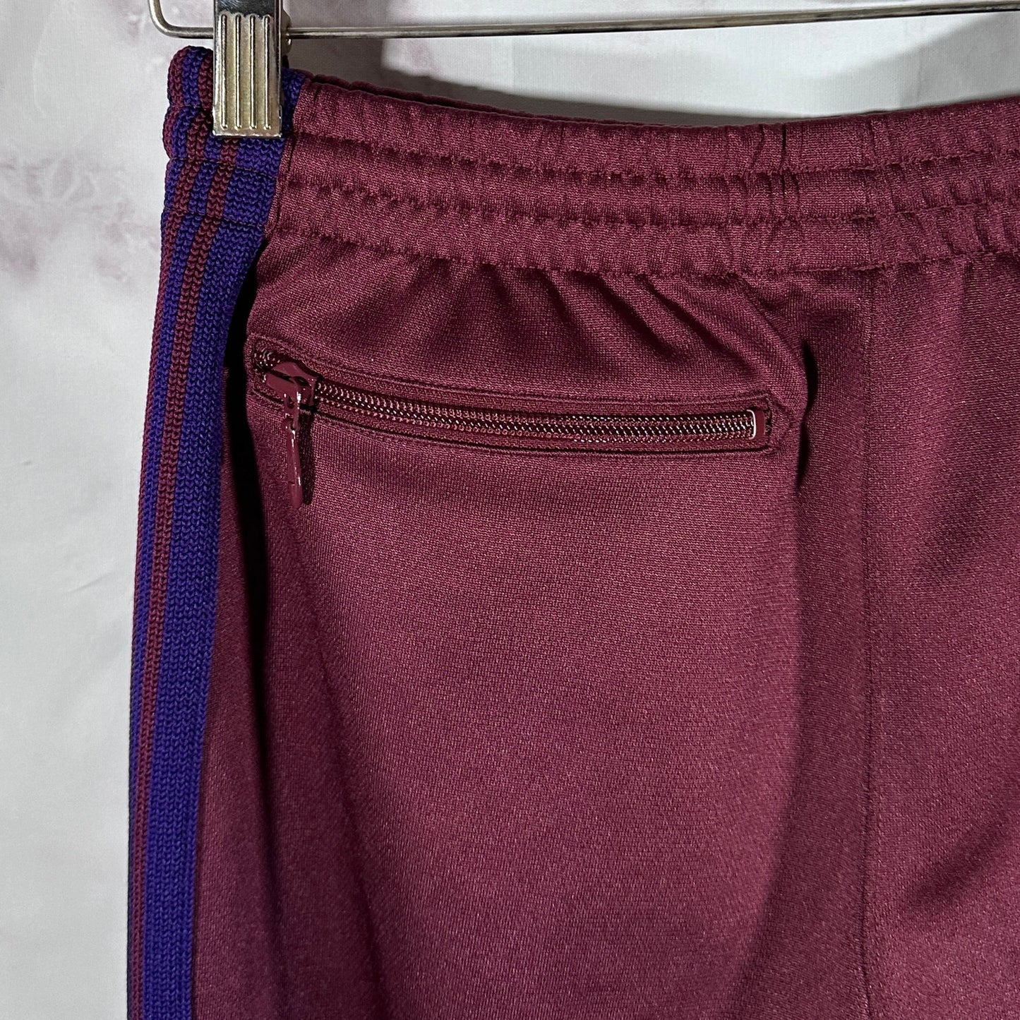 Pleated Burgundy Track Pants