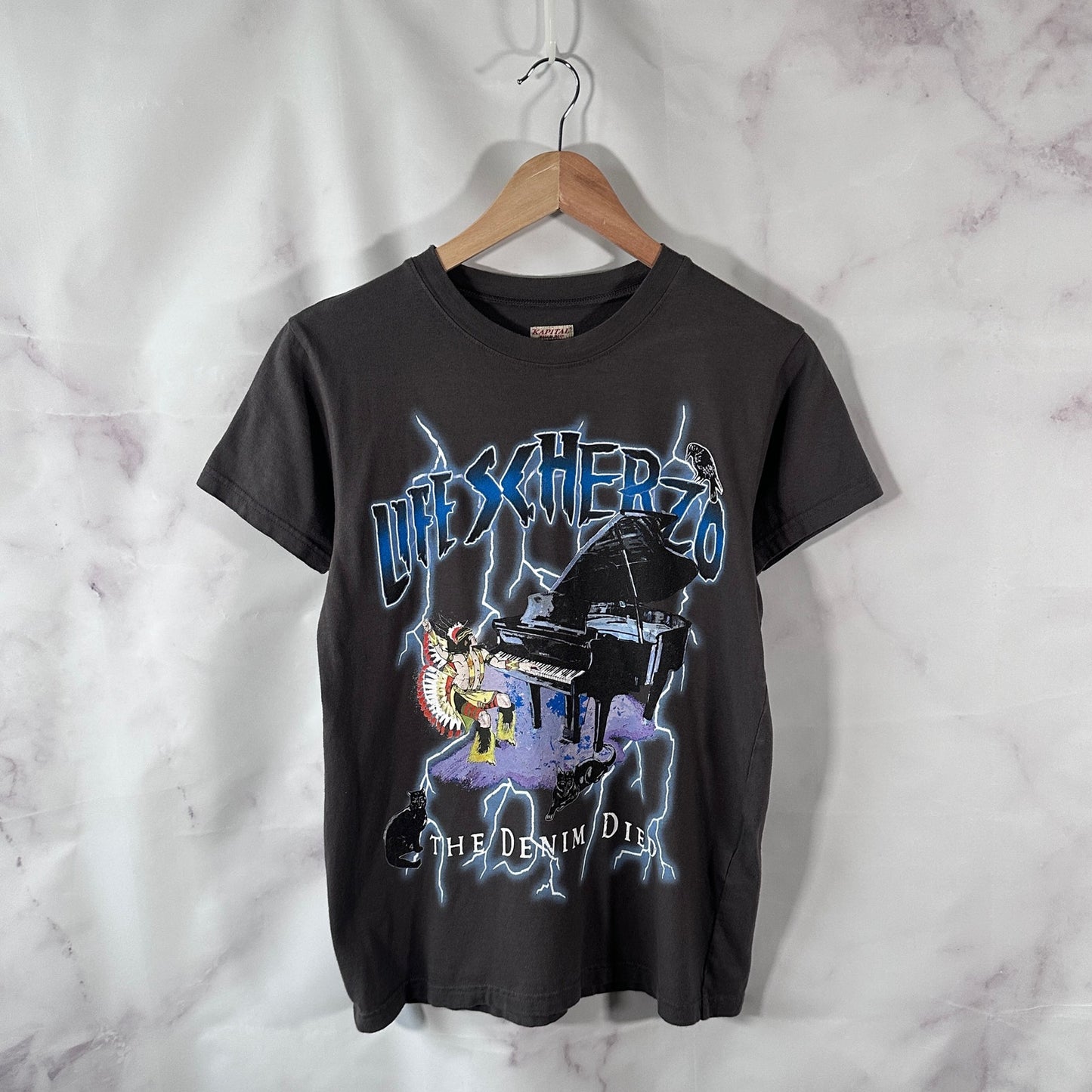 Kapital Life Scherzo Tenjiku Lightning Piano Graphic Tee