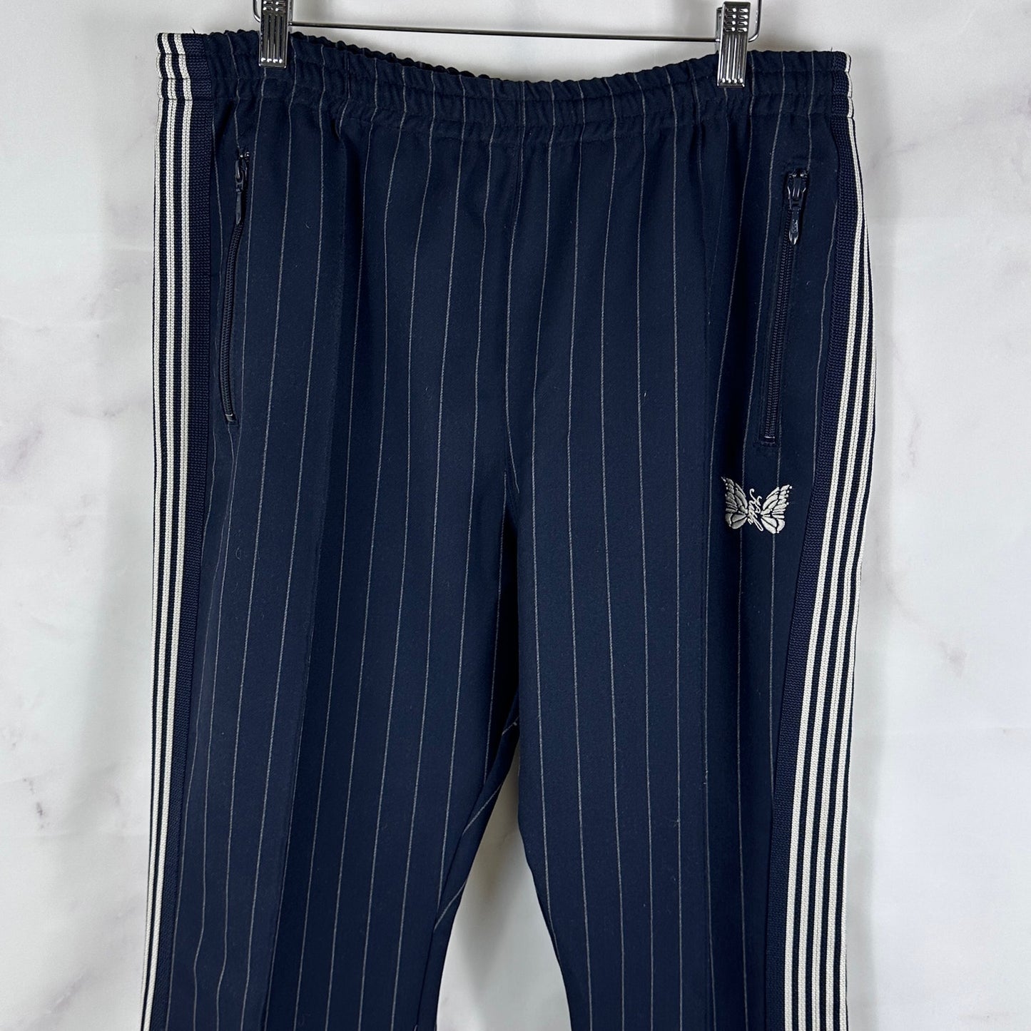 Needles x Kith Double Knit Navy Striped Track Pants