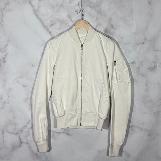 Rick Owens Cream Nylon Bomber