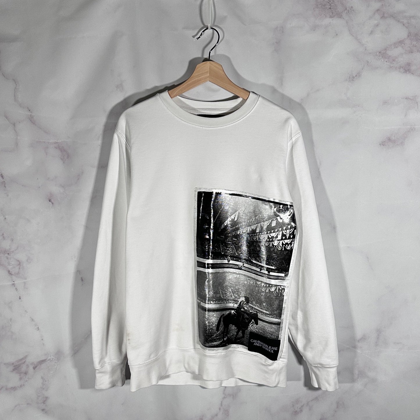 Calvin Klein x Andy Warhol RAF Simons White Photo Crewneck Sweatshirt