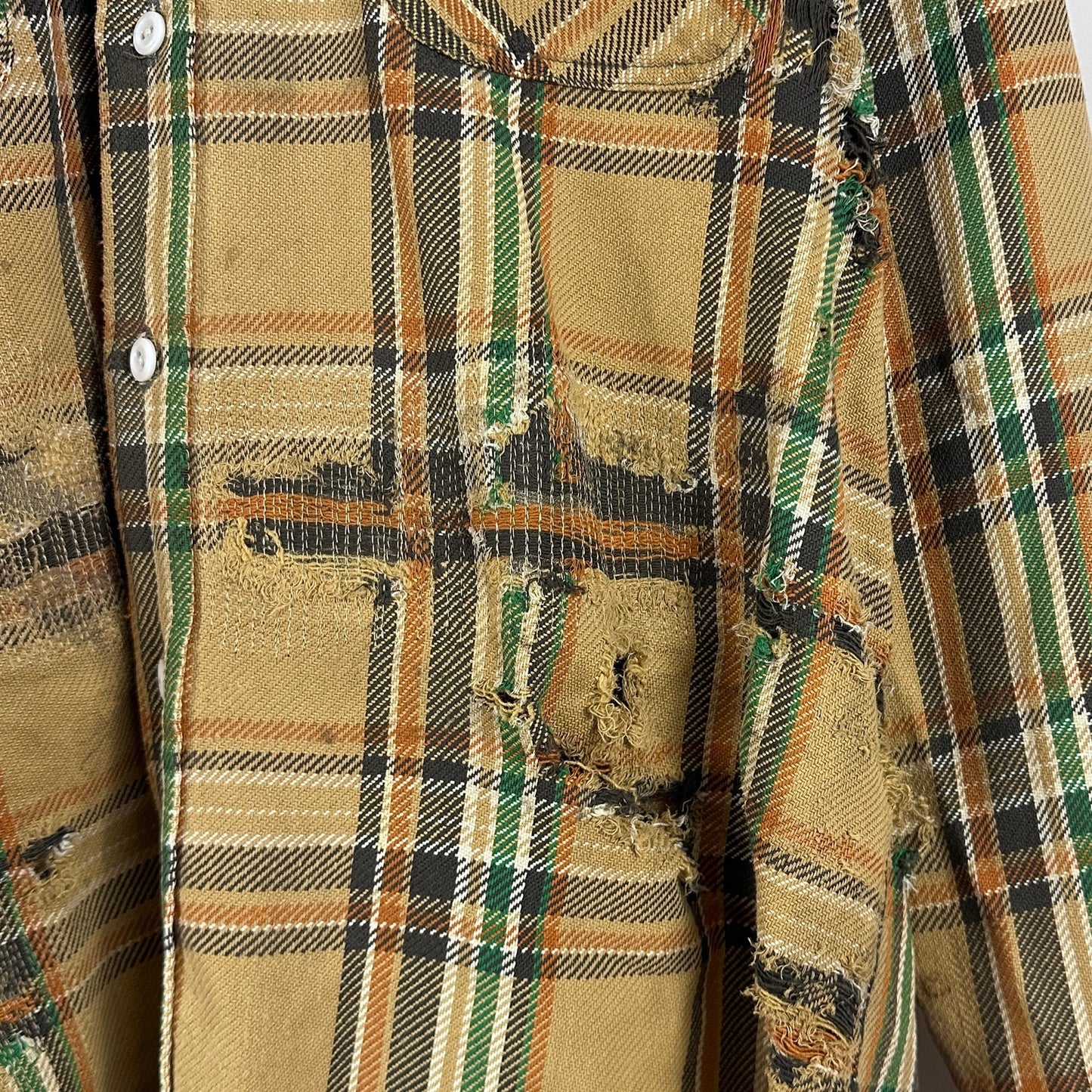 Vintage Boro Repaired & Distressed Flannel