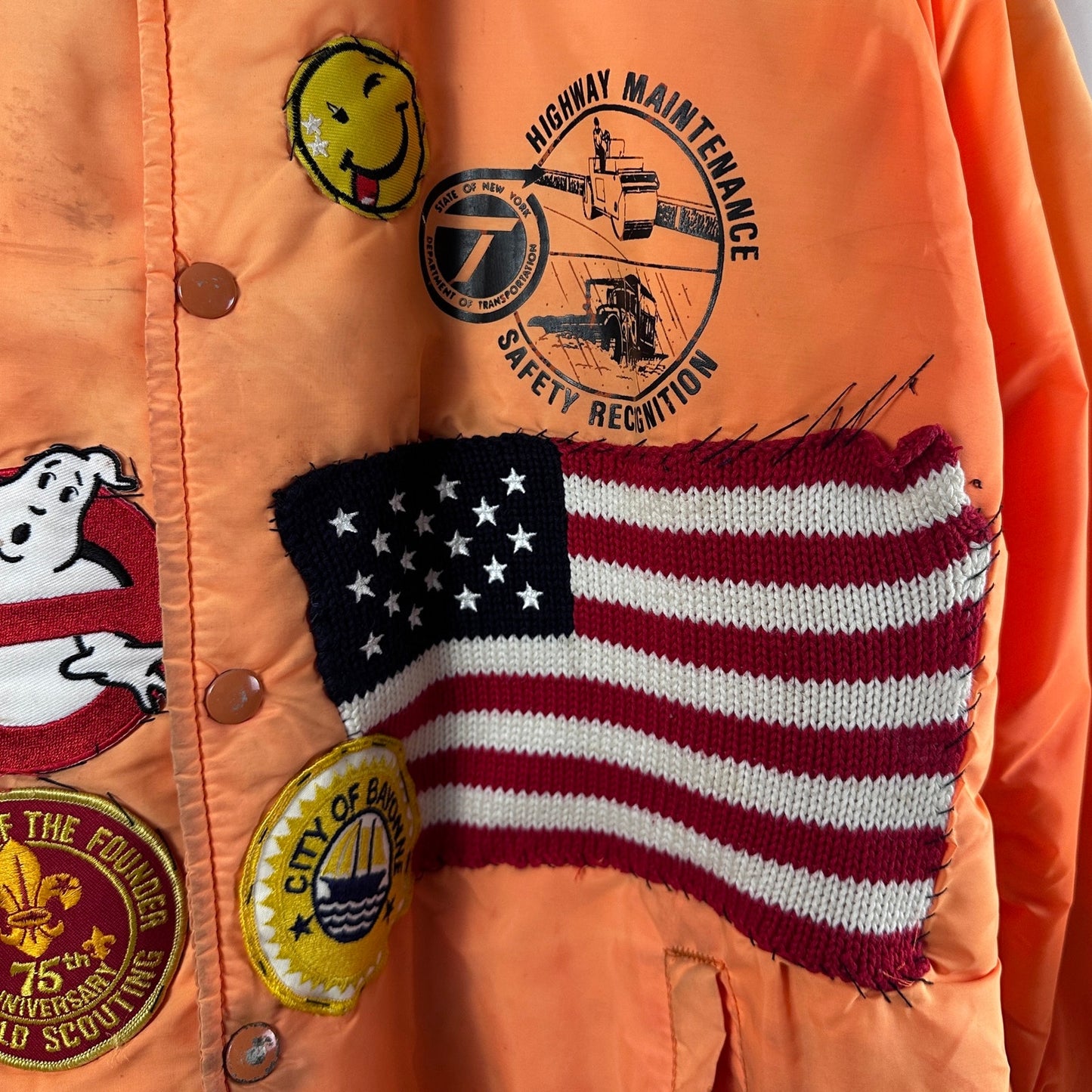 Vintage A$AP Bari Orange 70s Patch Coach Jacket