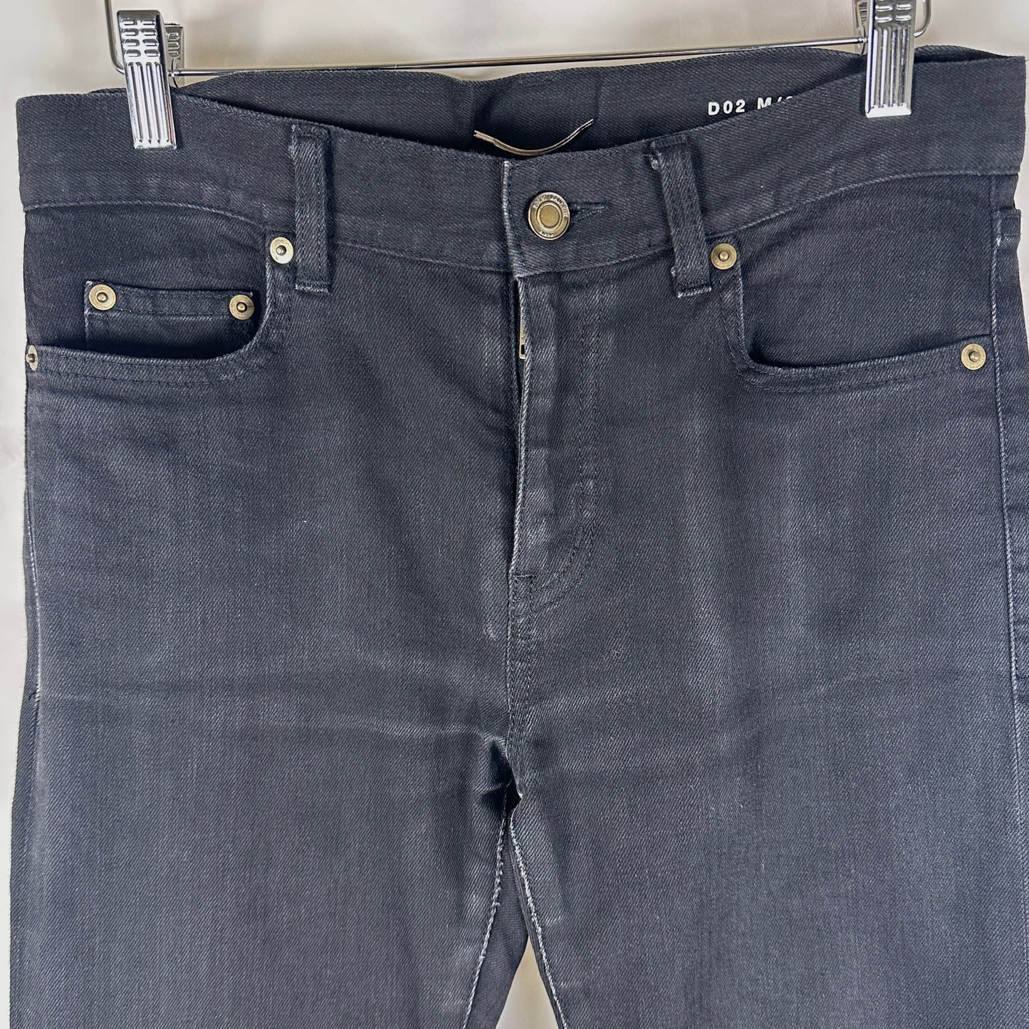 Saint Laurent Paris Hedi Slimane Black D02 Skinny Low Waist Denim