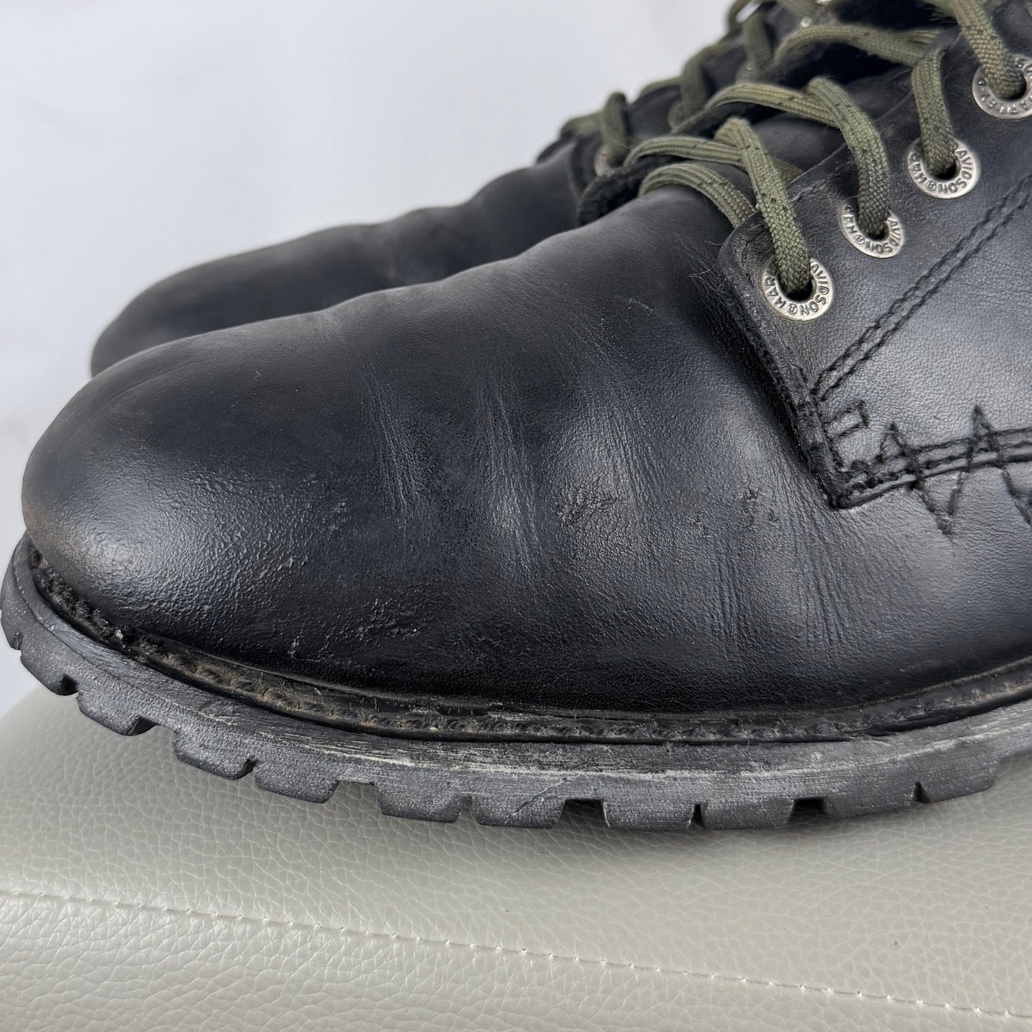 Harley-Davidson Black Leather Skull Patch Motorcycle Boots