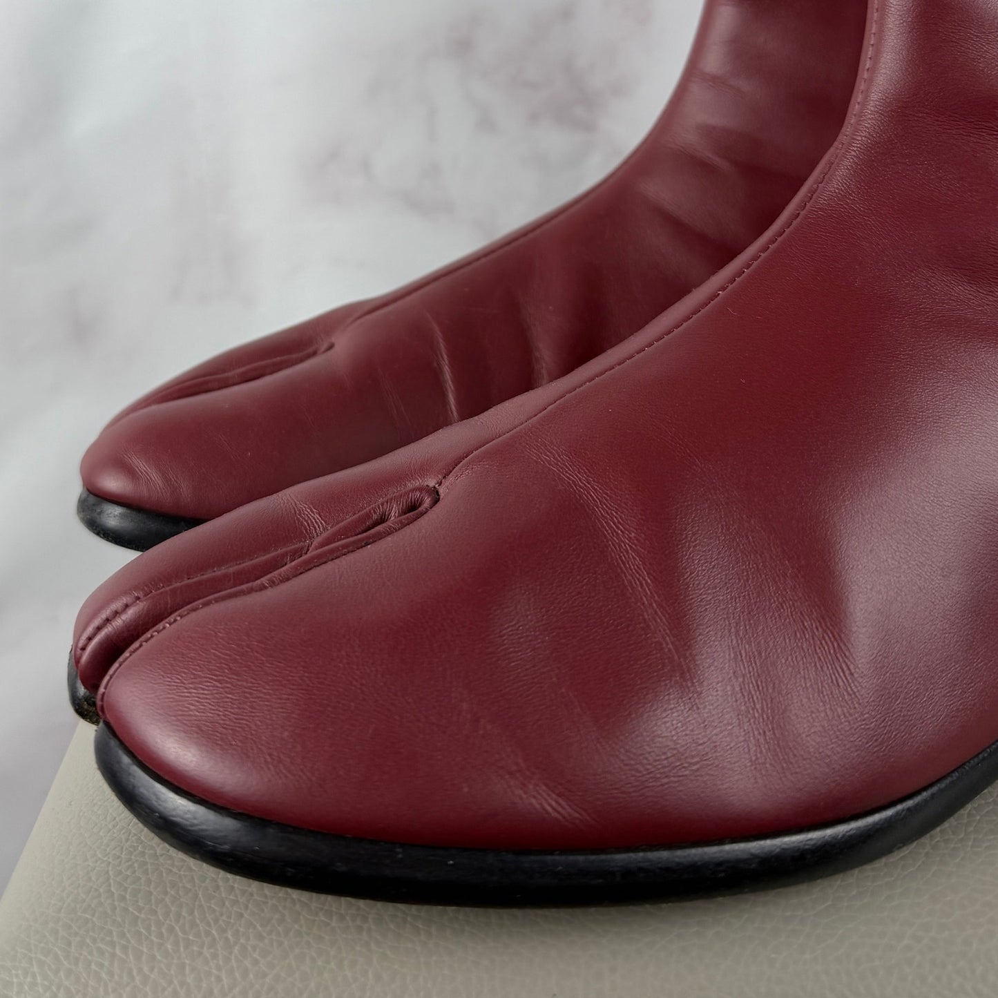 Maison Margiela Red Flat Tabi Ankle Boots