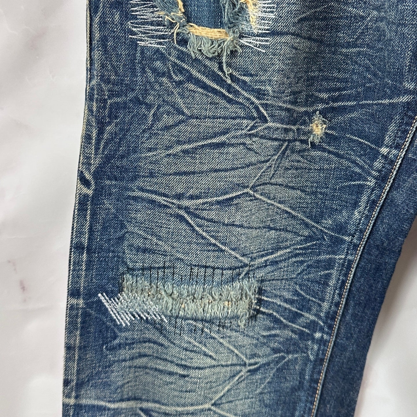 Vintage Japanese Sanforized Repaired Selvedge Wrangler Big BenDenim Jeans