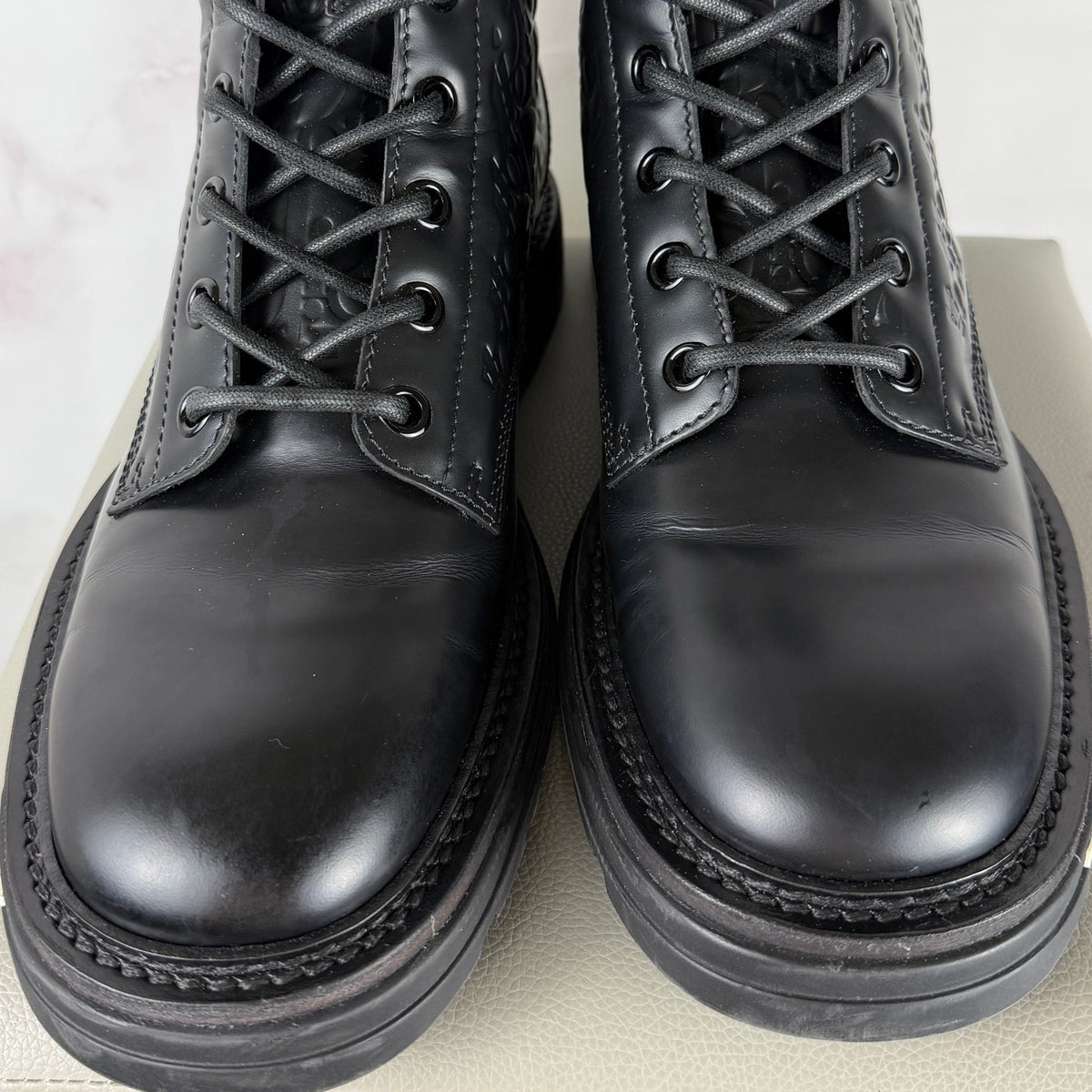 Dior Explorer 2 Black Embossed Oblique Leather Boots