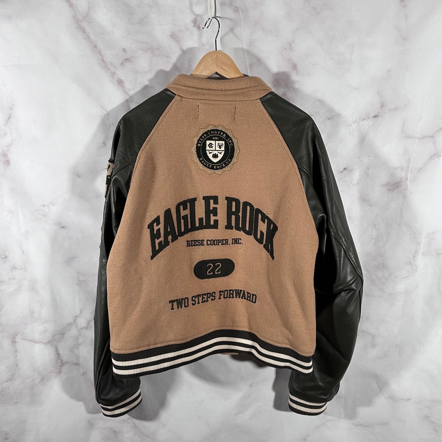 Reese Cooper F/W22 ‘Two Steps Forward’ Eagle Rock Varsity Jacket