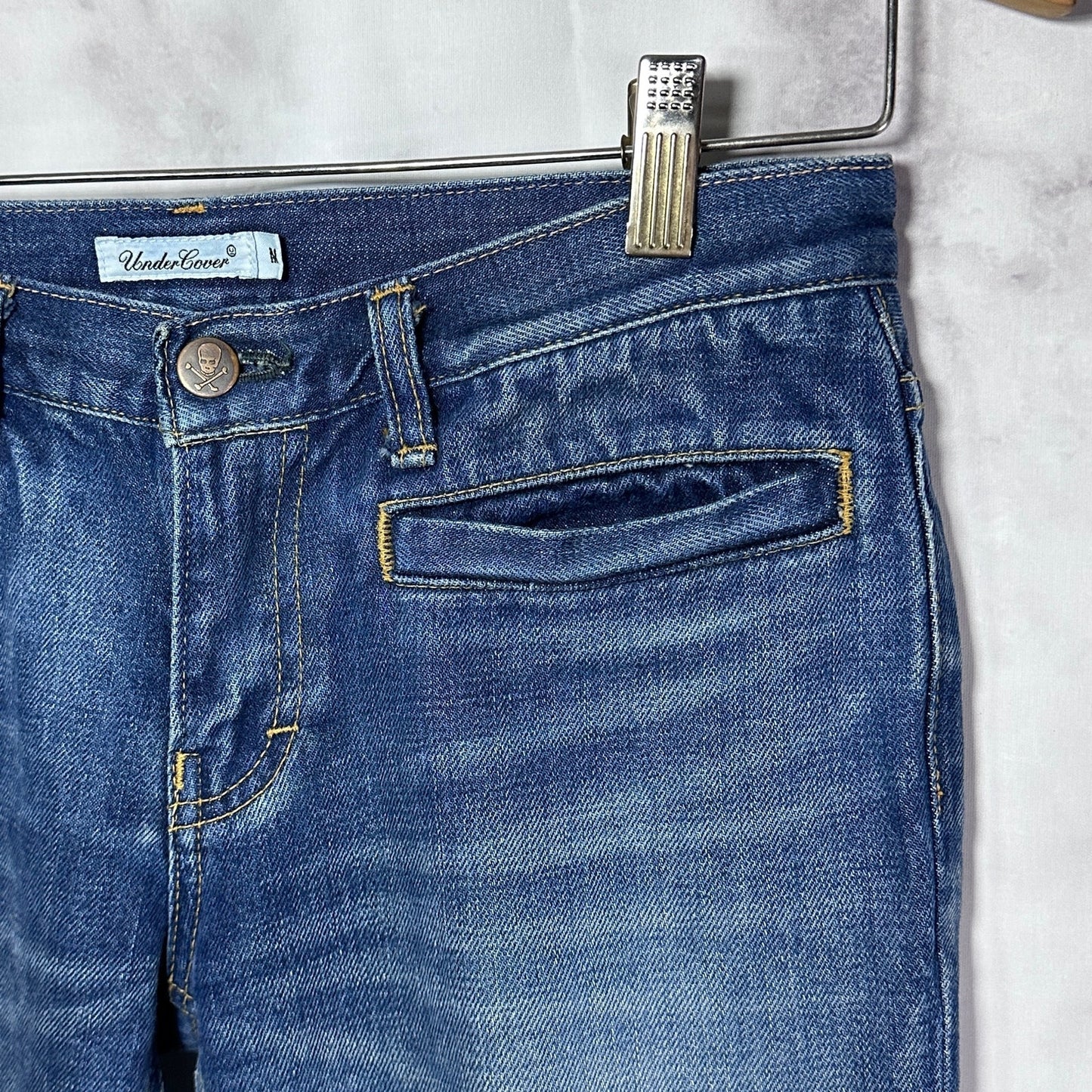 Undercover A/W01 Distressed Blue Bolt Denim