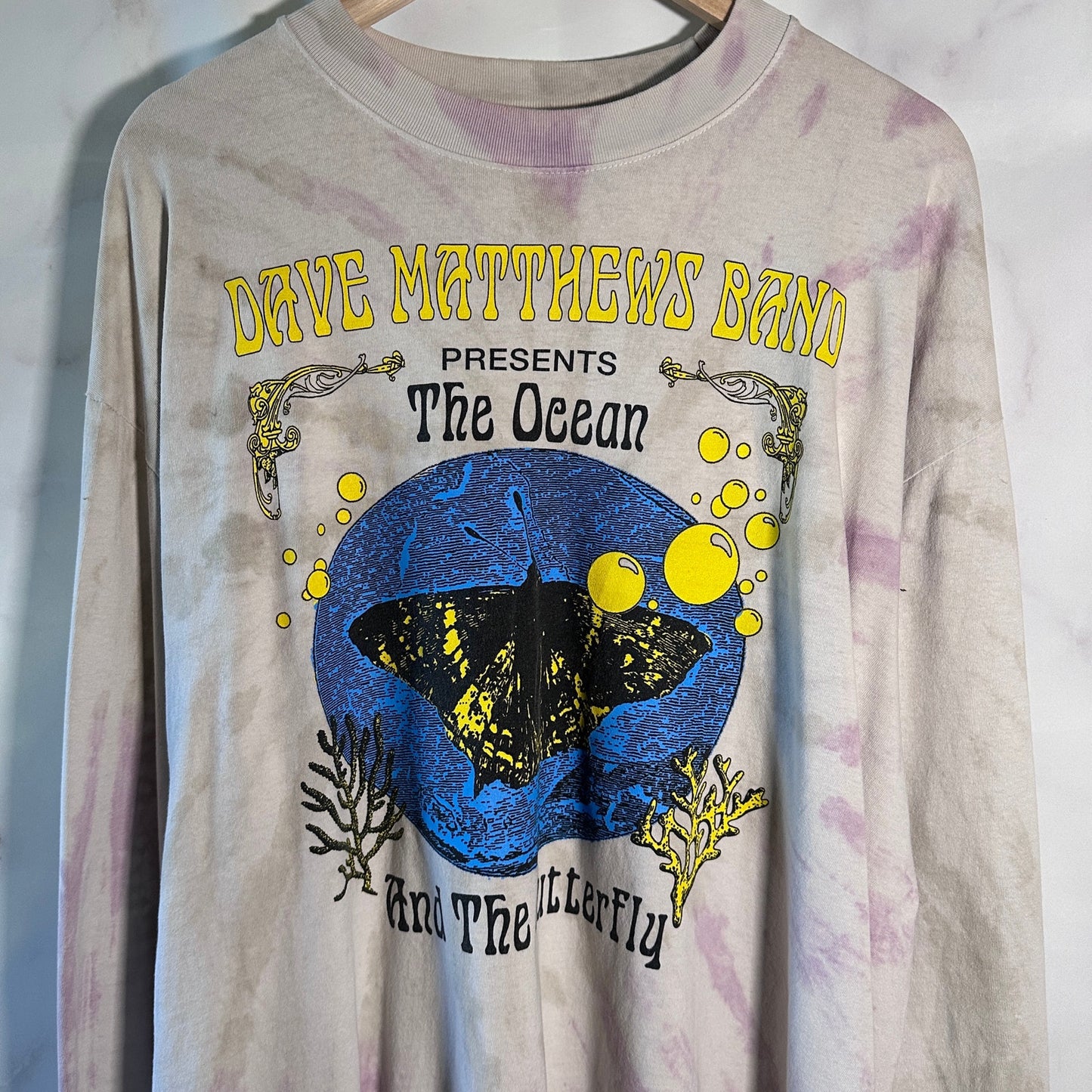 Online Ceramics Dave Matthews Band Tie Dye Ocean & Butterfly Tour Longsleeve