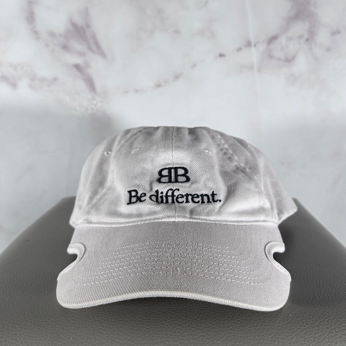 Balenciaga White ‘Be Different’ Cutout Hat