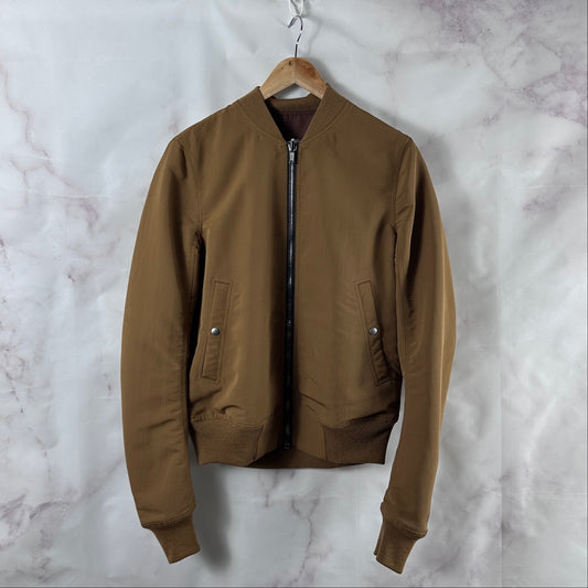 Rick Owens S/S21 Phlegethon Honey/Throat Flight Bomber Jacket