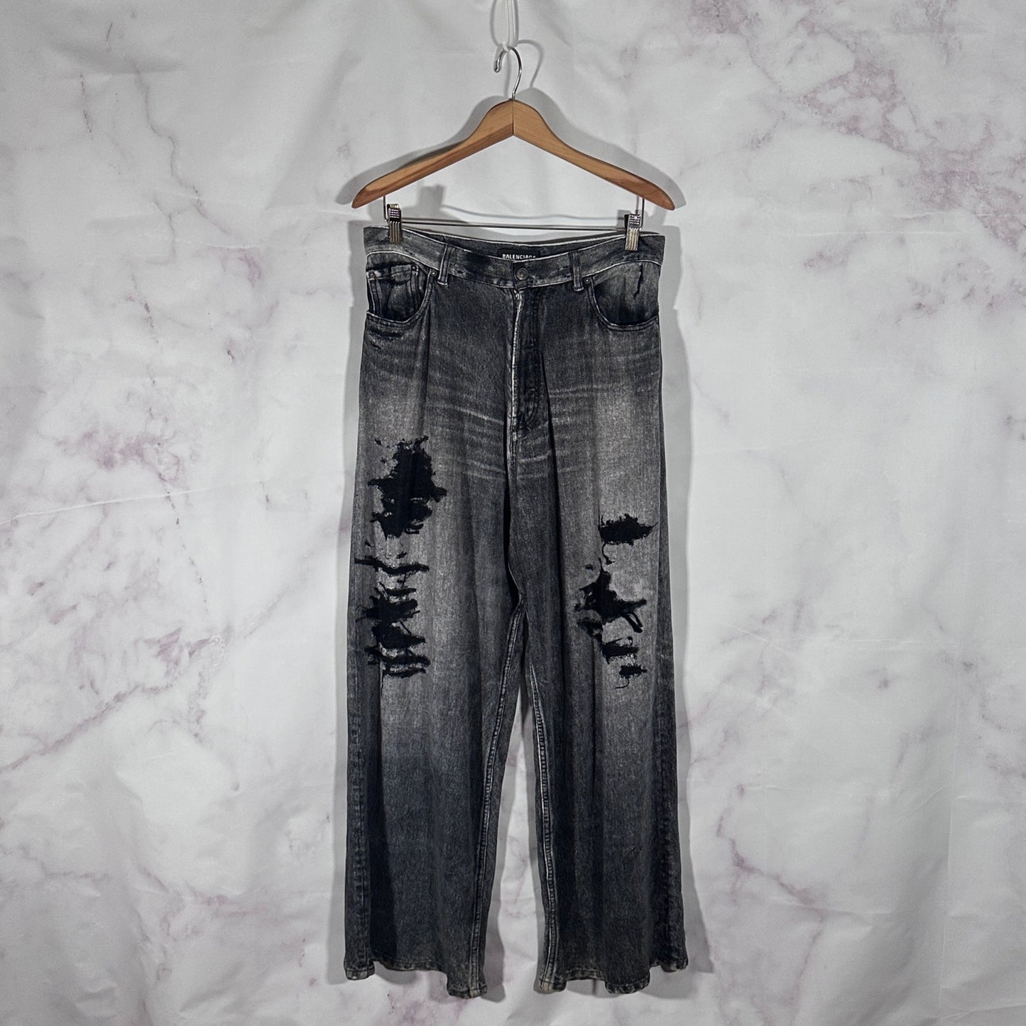 Balenciaga Trompe L’oeil Effect Distressed Grey ‘Denim’