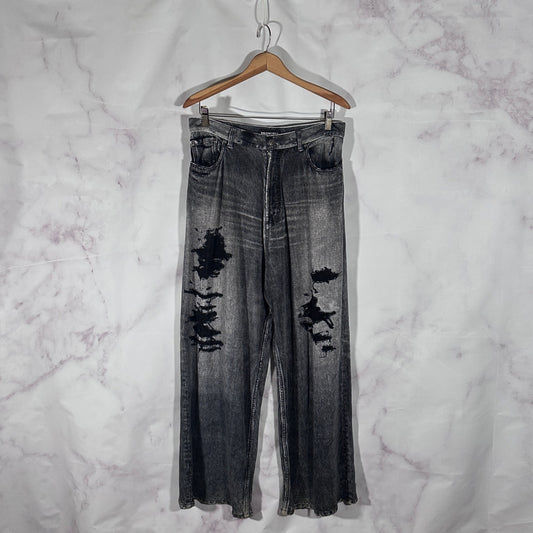 Balenciaga Trompe L’oeil Effect Distressed Grey ‘Denim’