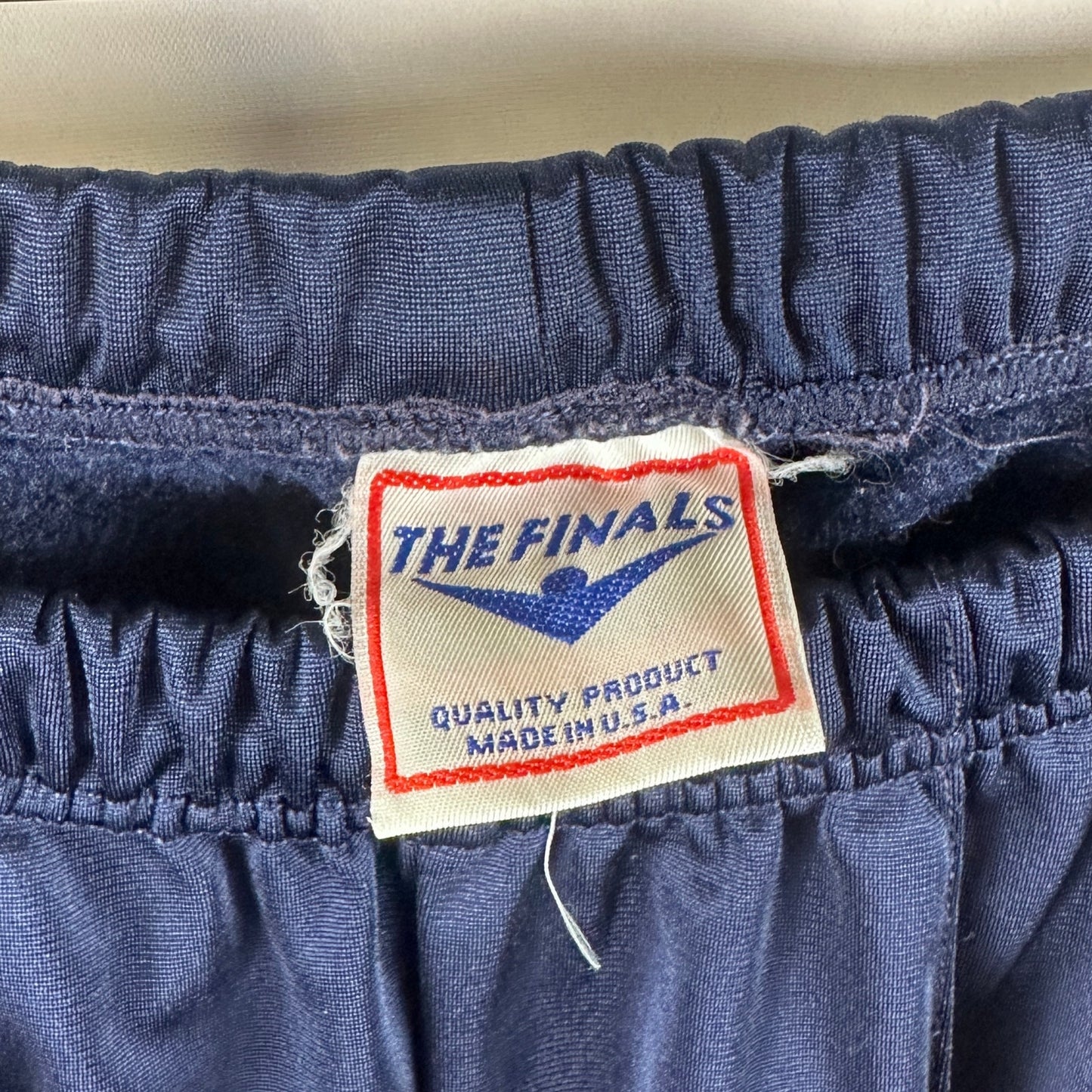 Vintage 80s The Finals Navy Pleated Track Pants