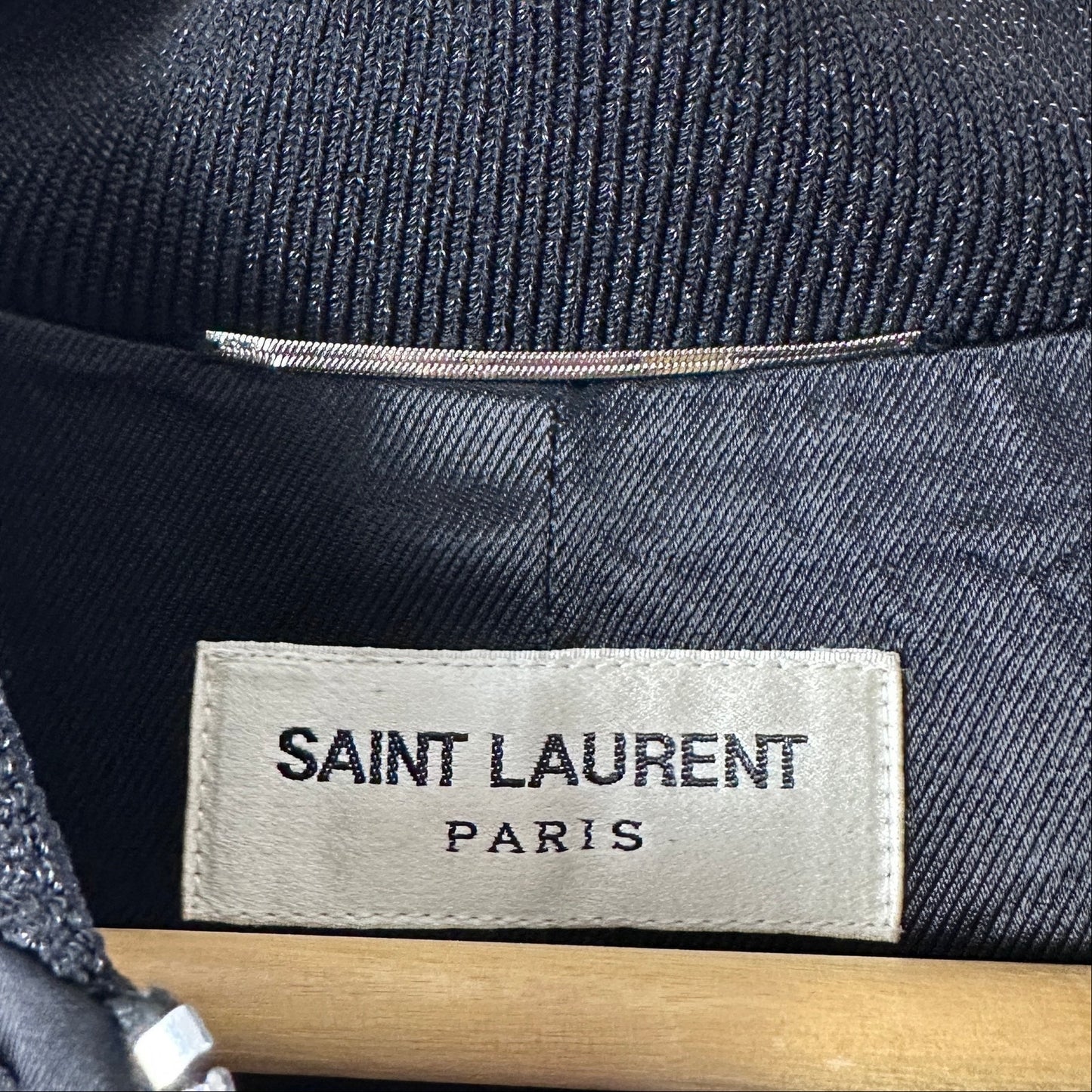 Saint Laurent Paris Never Say Never Black Embellished Bomber