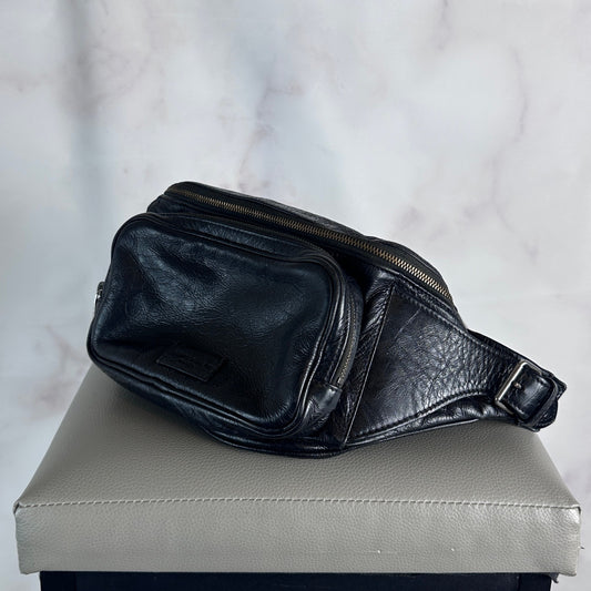 Saint Laurent Paris Black Leather Belt Bag