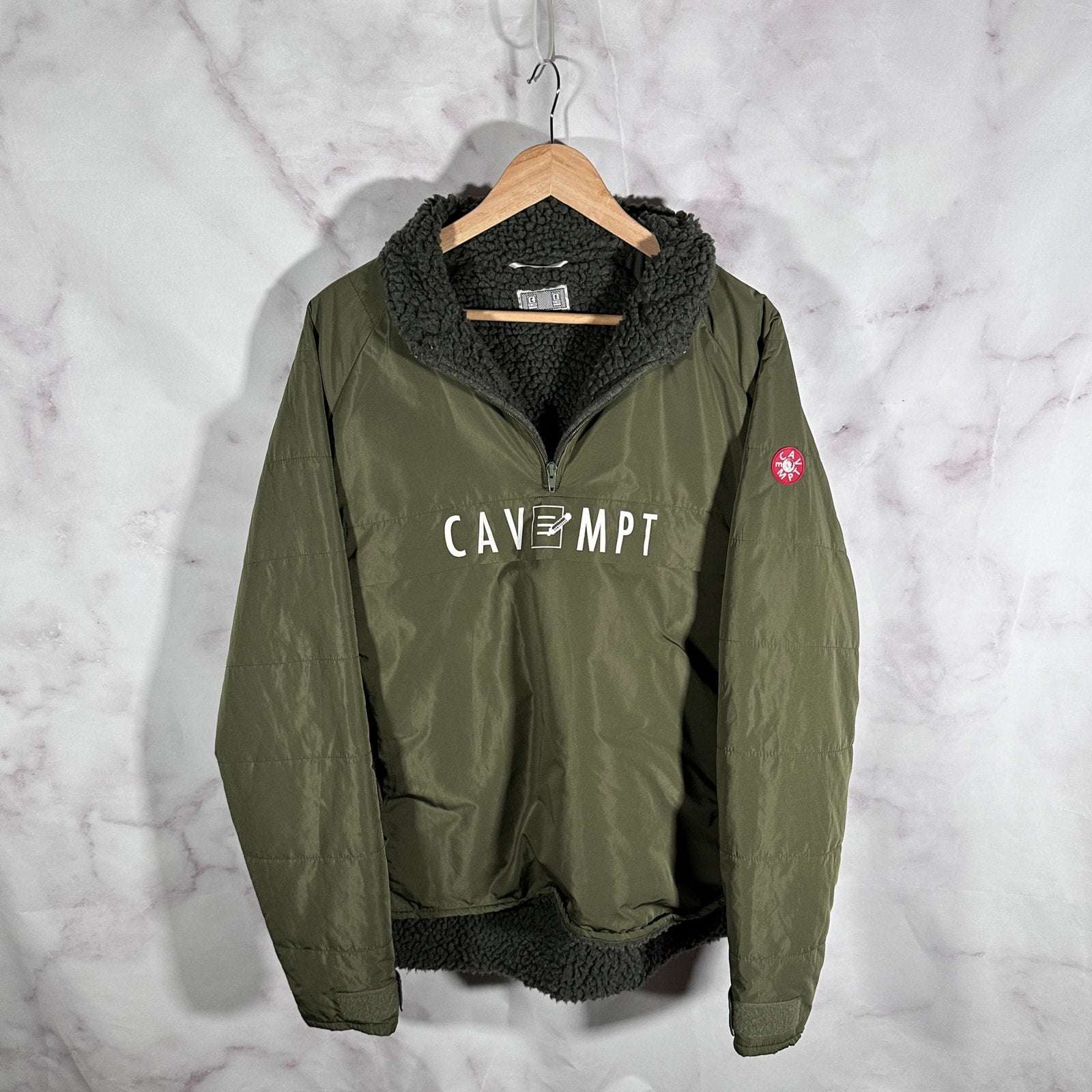 Cav Empt Green Half-Zip Pullover