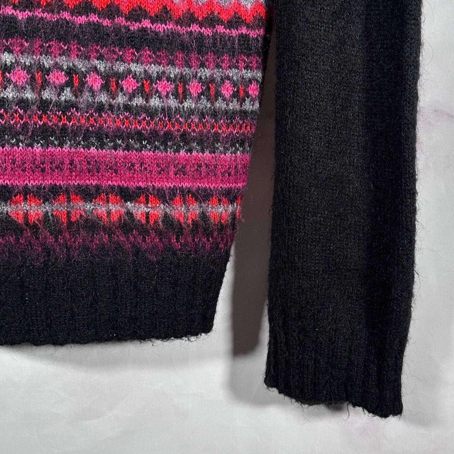 PPFM Black Argyle Mohair Knit Sweater