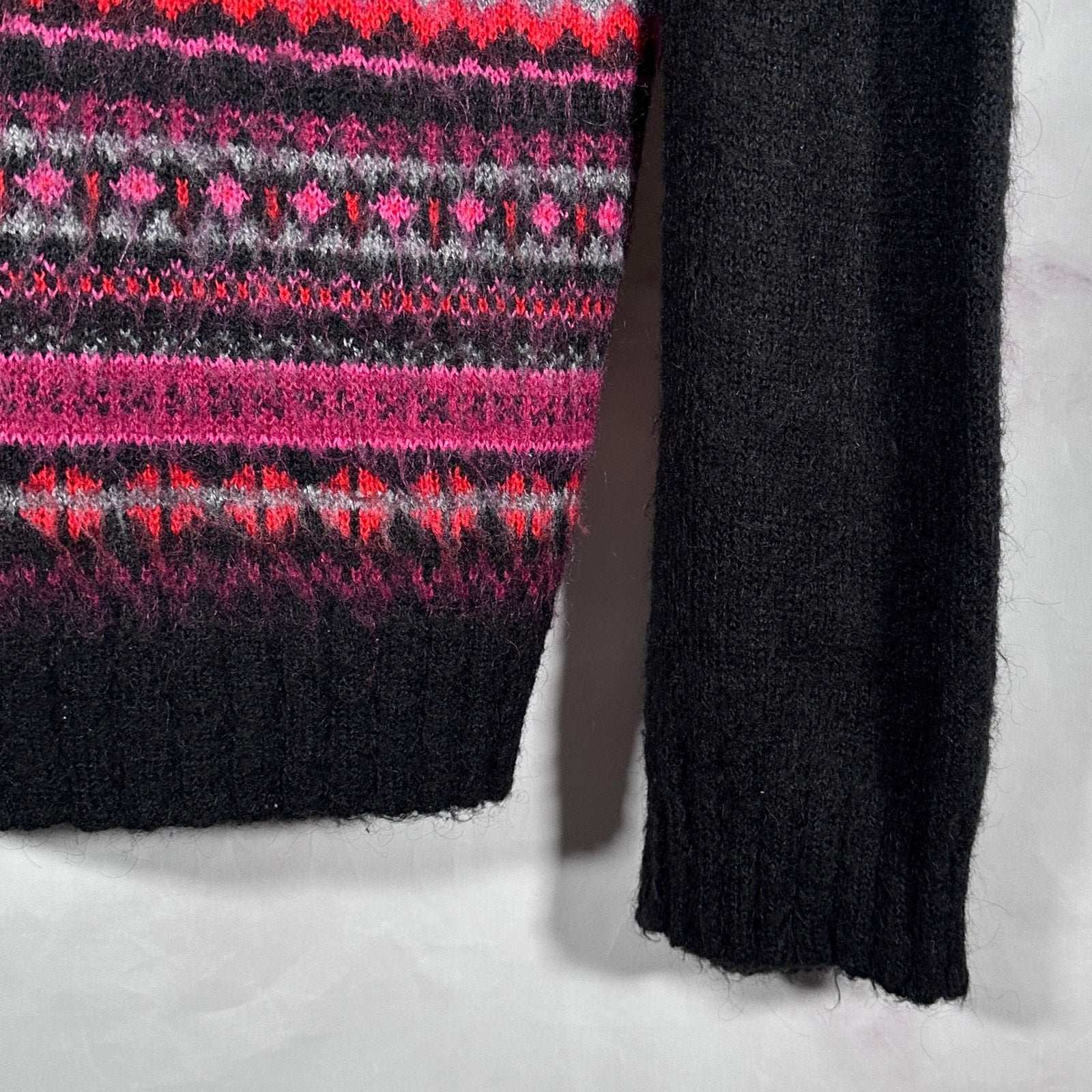 PPFM Black Argyle Mohair Knit Sweater