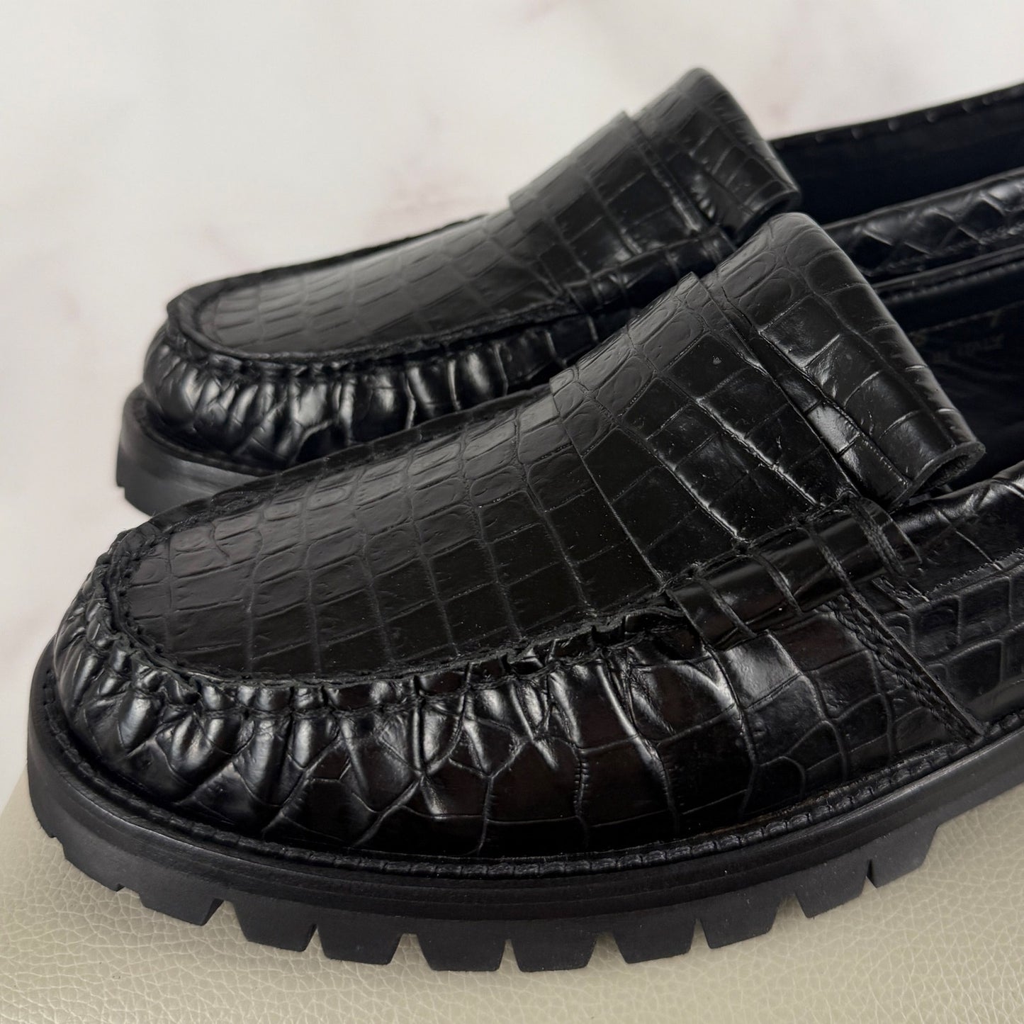 Rhude Crocodile Lug Black Loafer
