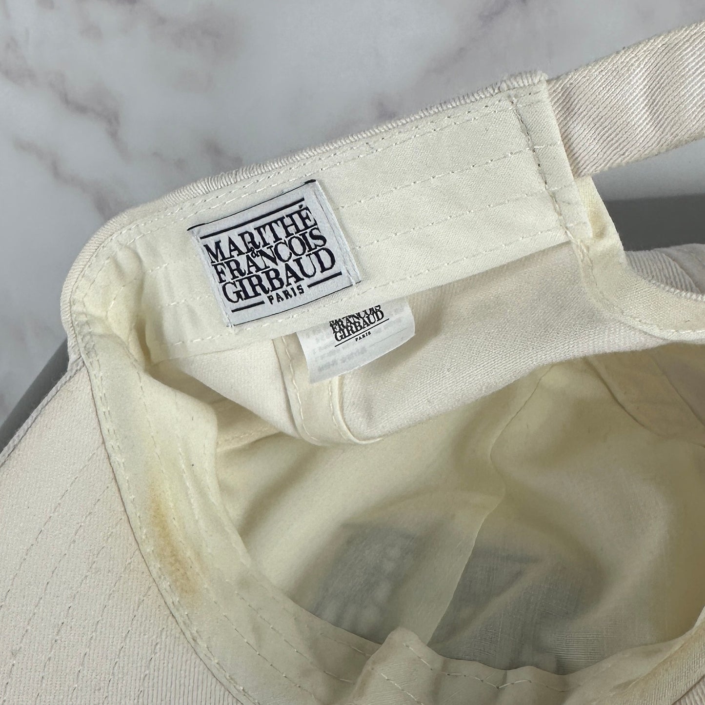 Marithe Francois Girbaud White Embroidered Dad Hat