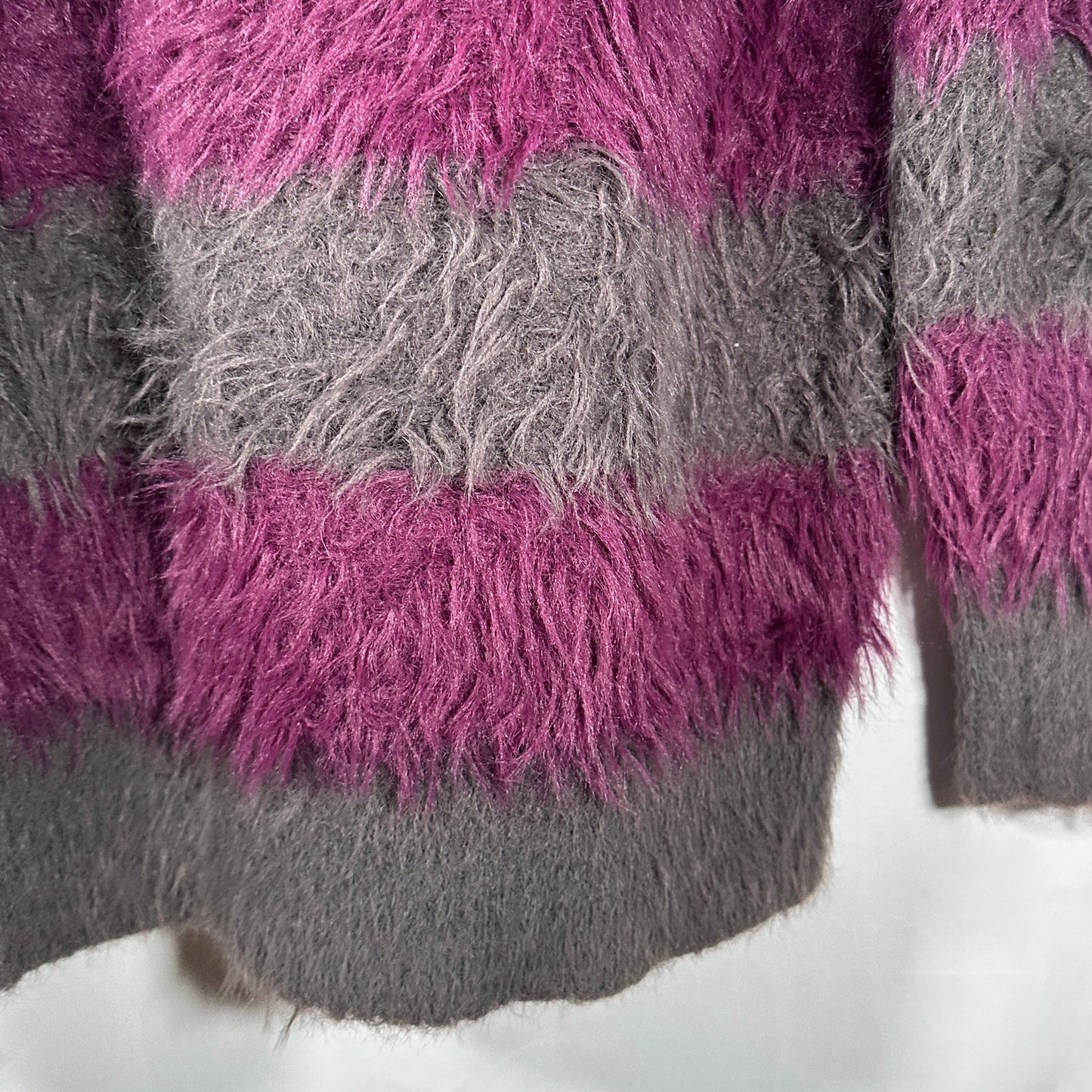 Number (N)ine Purple/Grey Mohair Striped Sweater