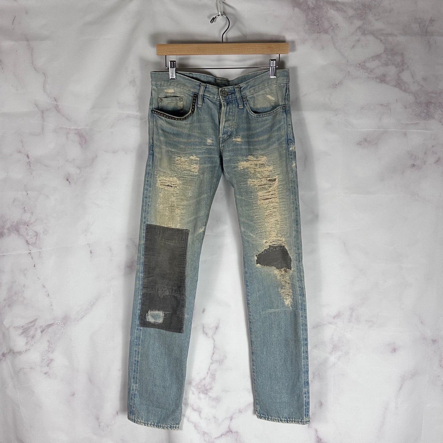 Hysteric Glamour Light Wash Selvedge Repaired Denim