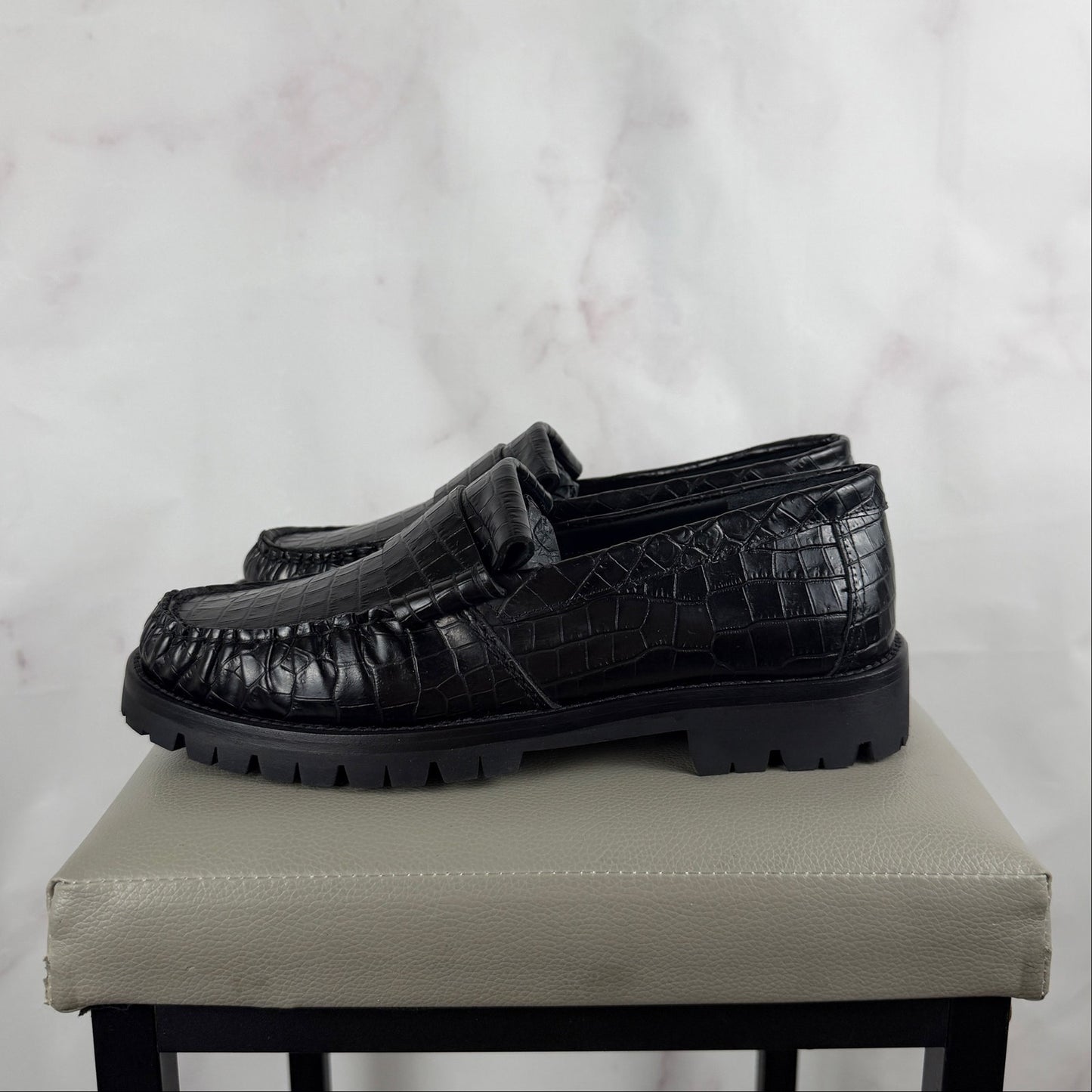 Rhude Crocodile Lug Black Loafer