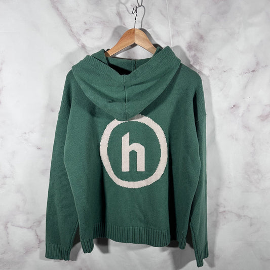 Hidden NY Green Cashmere Knit Hoodie