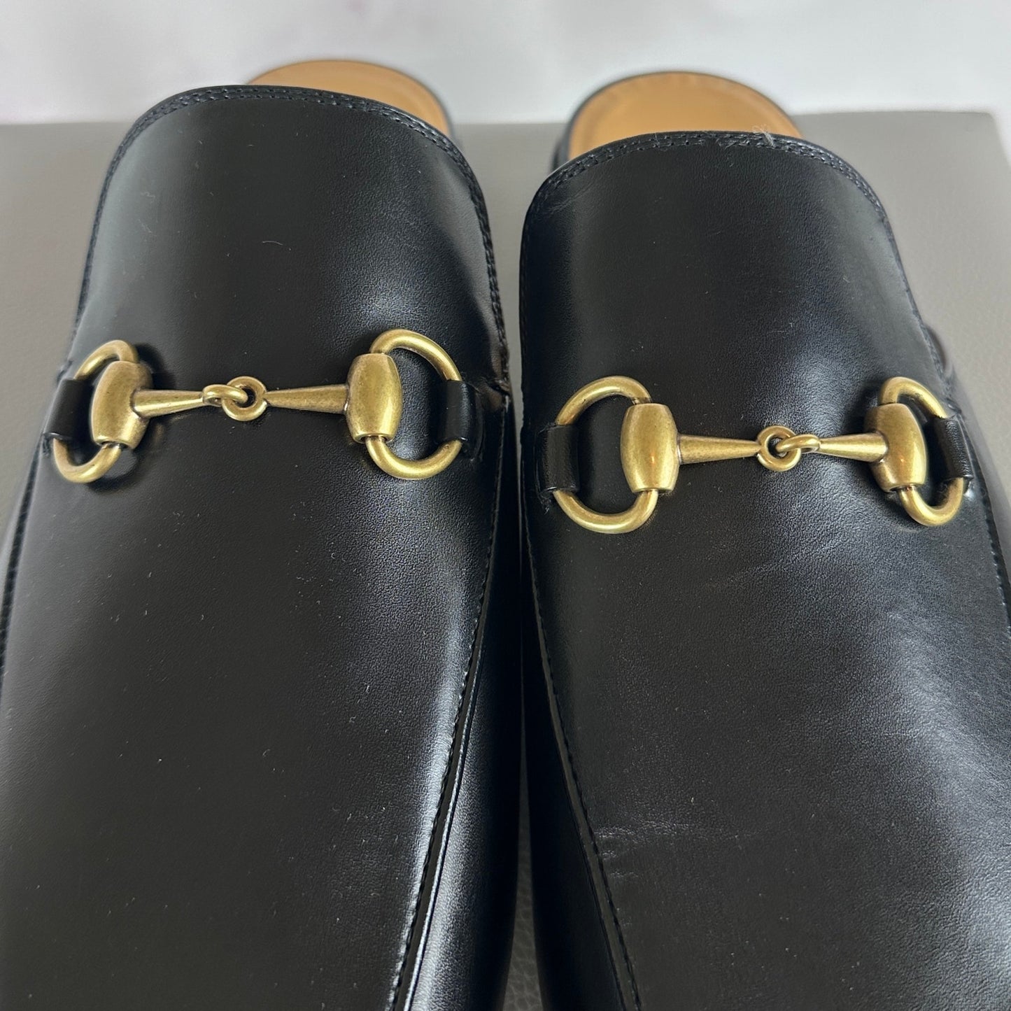 Gucci Princetown Black Leather Horsebit Mule