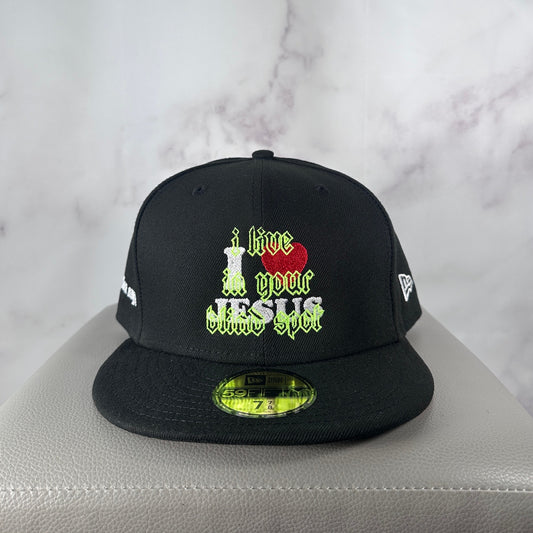 Guardian Angel New Era Blind Spot Jesus Black Fitted Hat