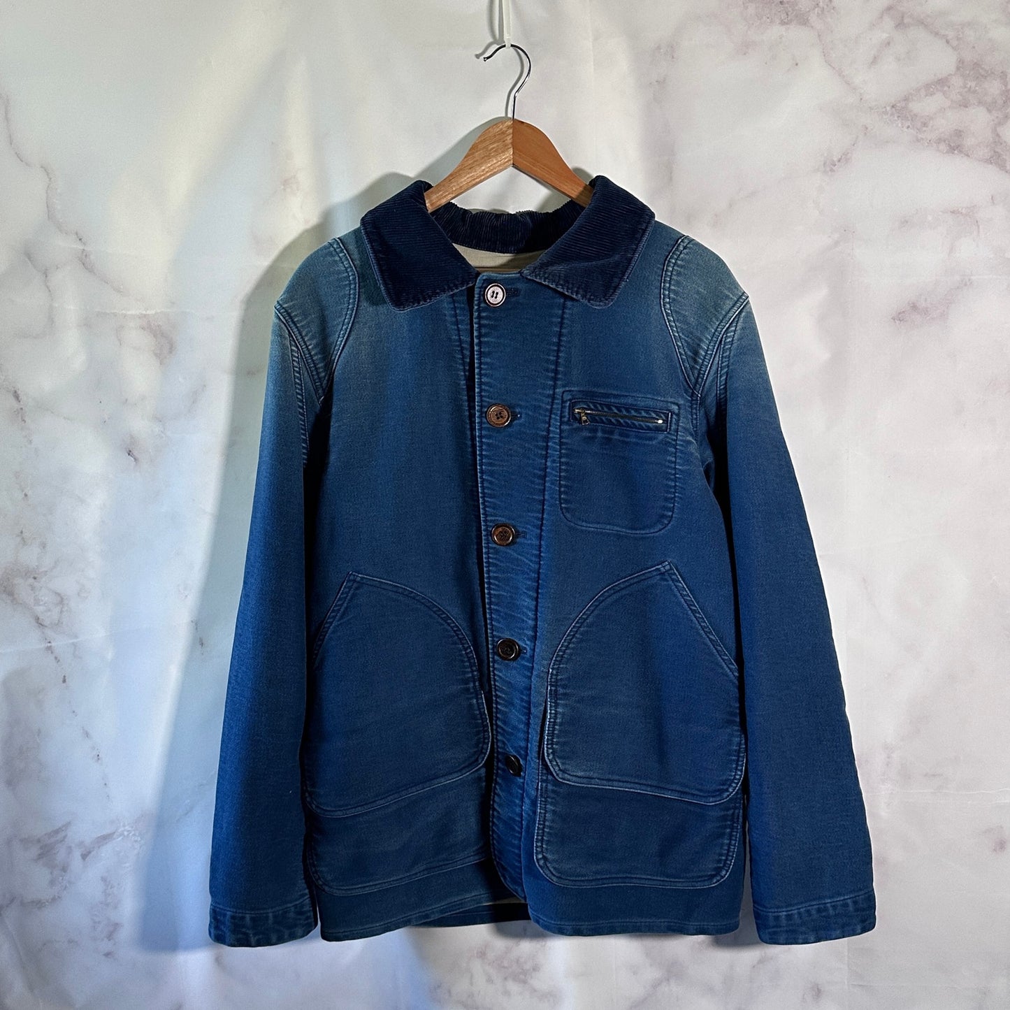 Visvim F/W13 Minie Indigo DMGD Moleskin Hunting Jacket