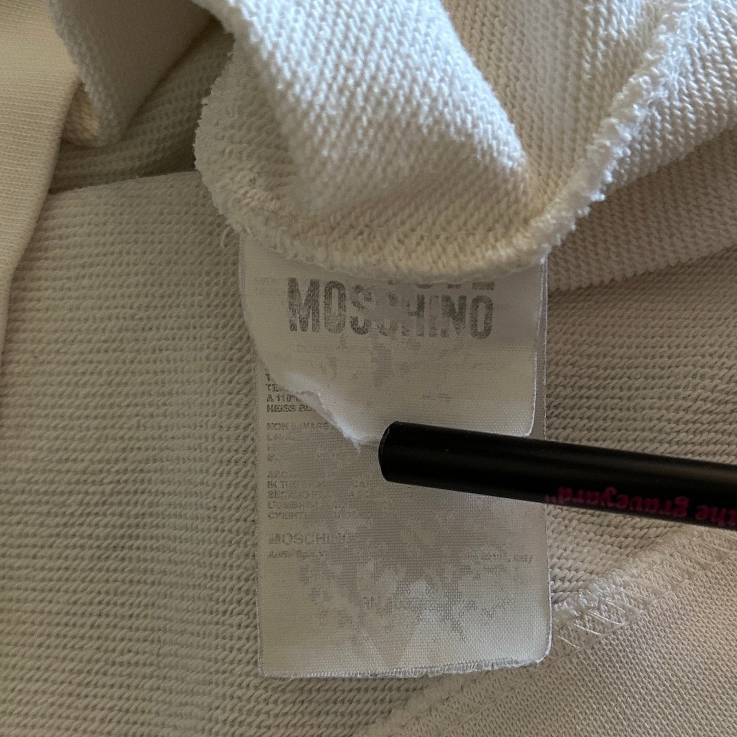 Moschino Milano Cream Logo Crewneck Sweatshirt