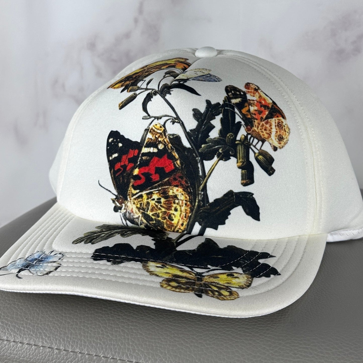 Undercover White Butterfly Print Hat
