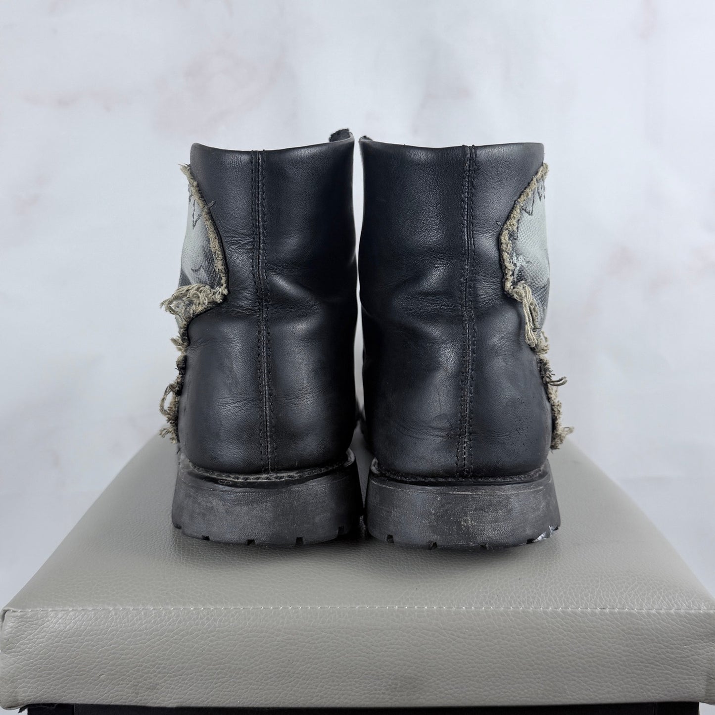 Harley-Davidson Black Leather Skull Patch Motorcycle Boots