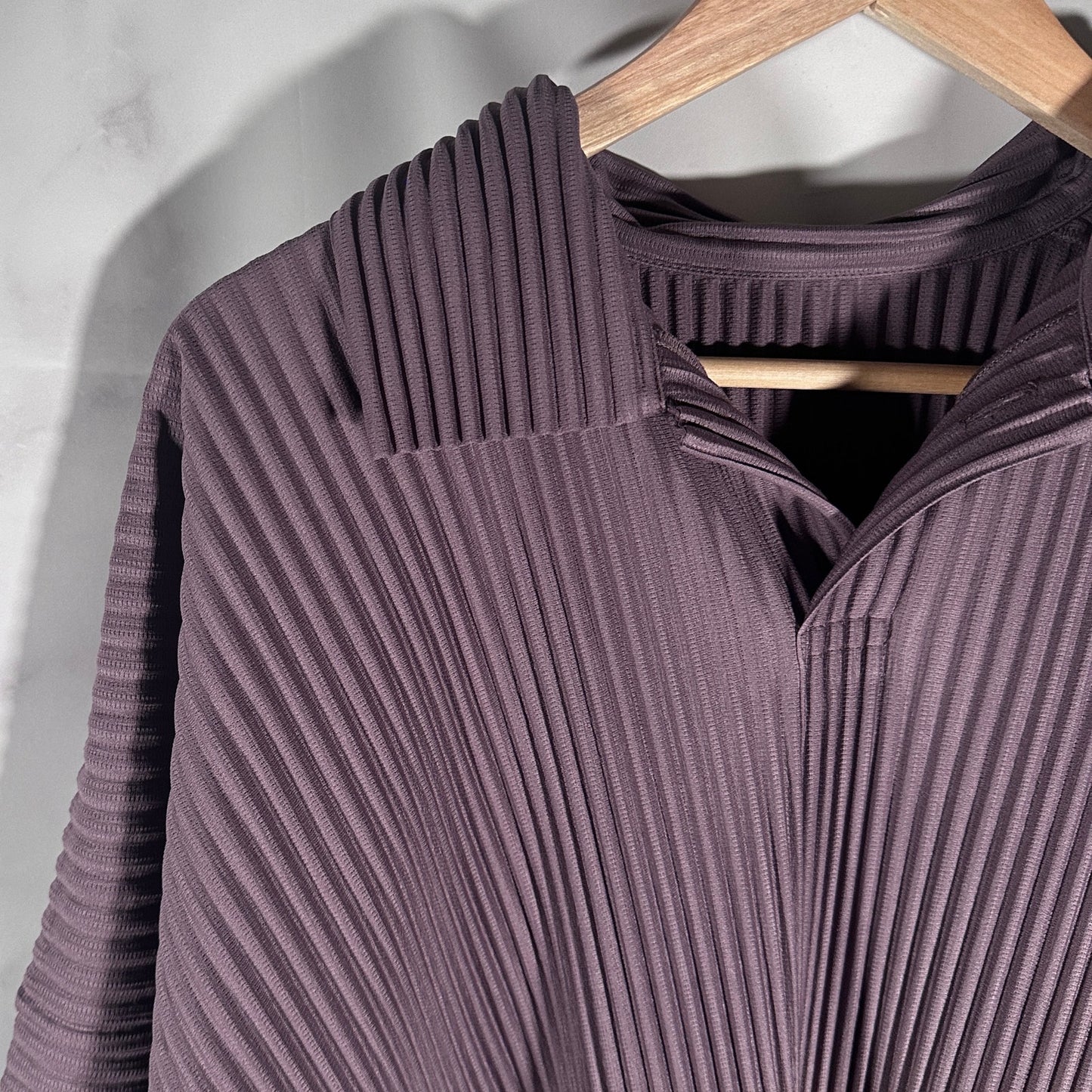 Issey Miyake Homme Plisse Mauve Longsleeve Polo Shirt